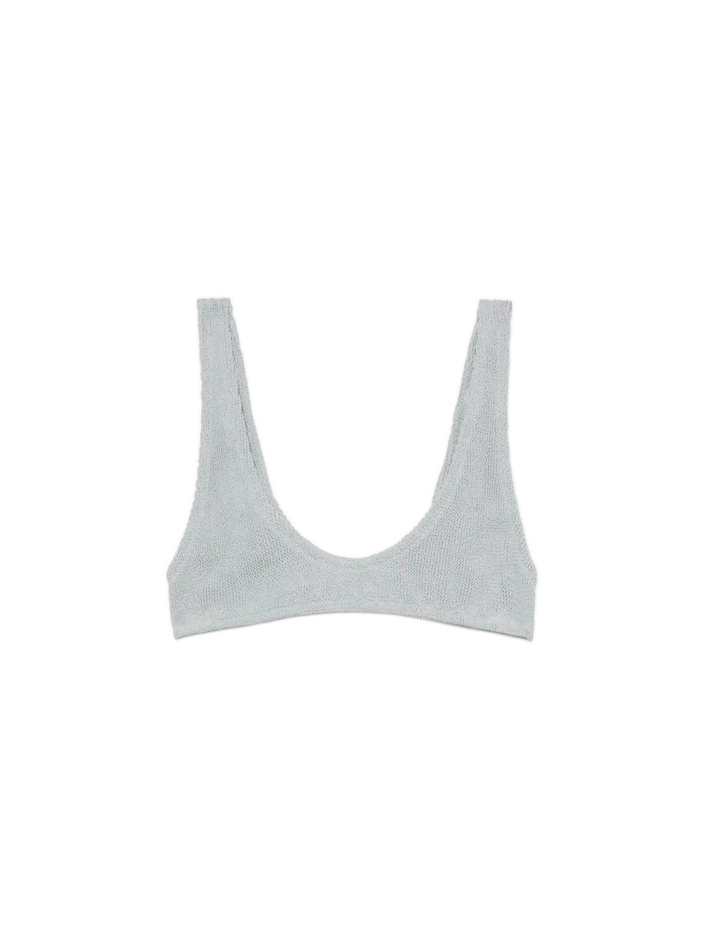 Pamy lurex silver tiny crinkle bralette