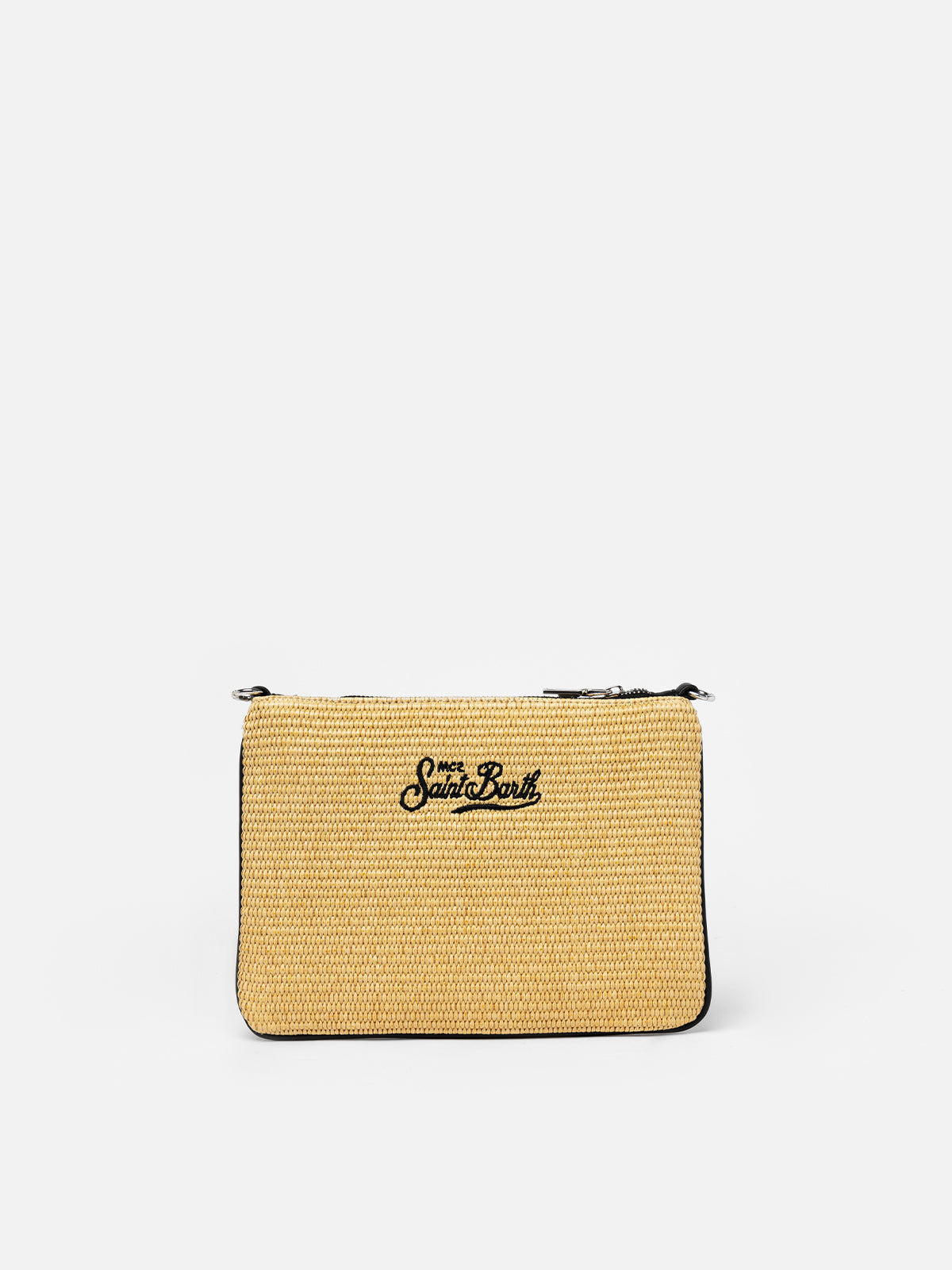 Parisienne Straw pochette with Los Angeles embroidery - MC2 Saint Barth