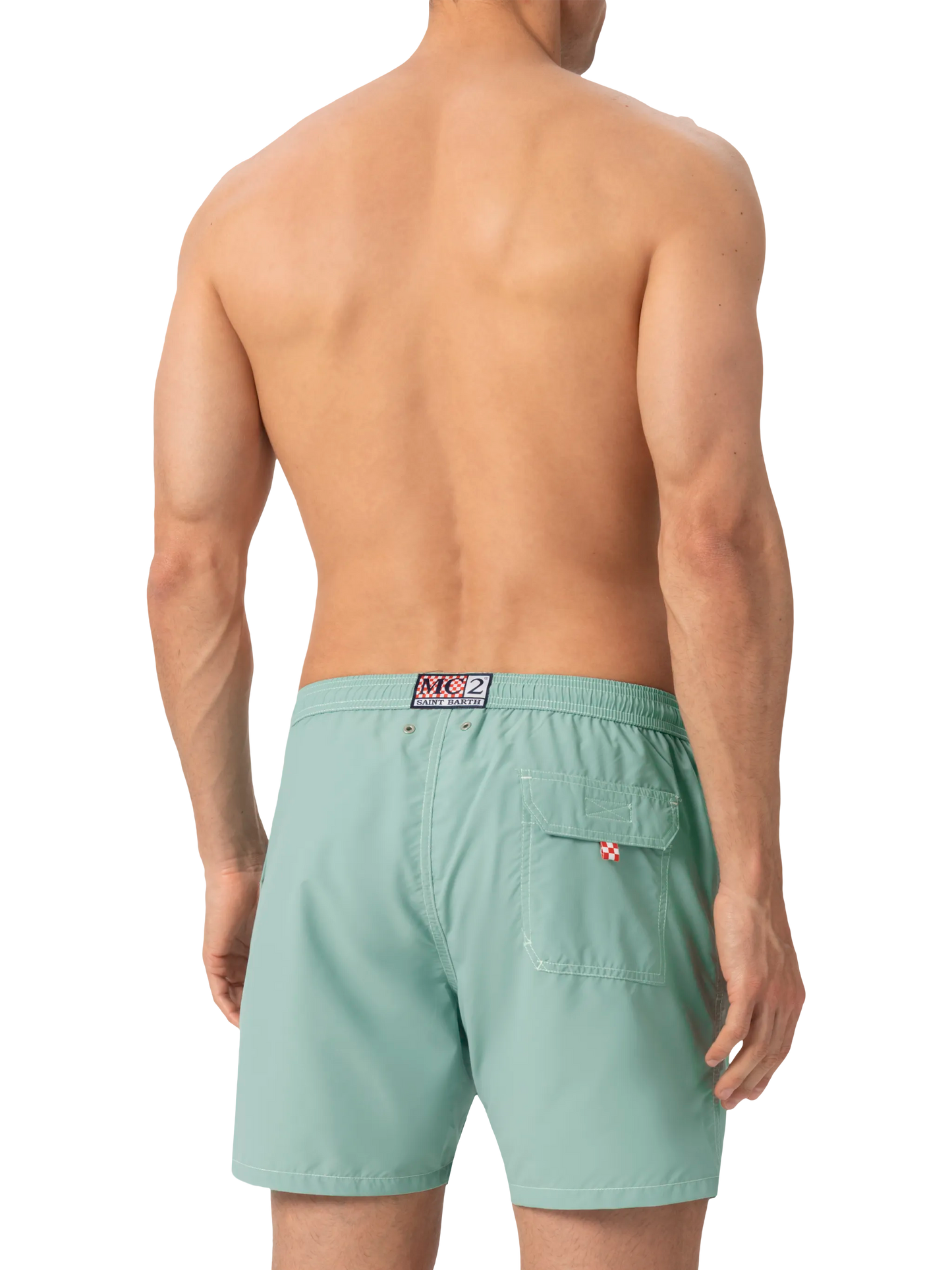 Sage green mid-length classic light swim shorts Patmos