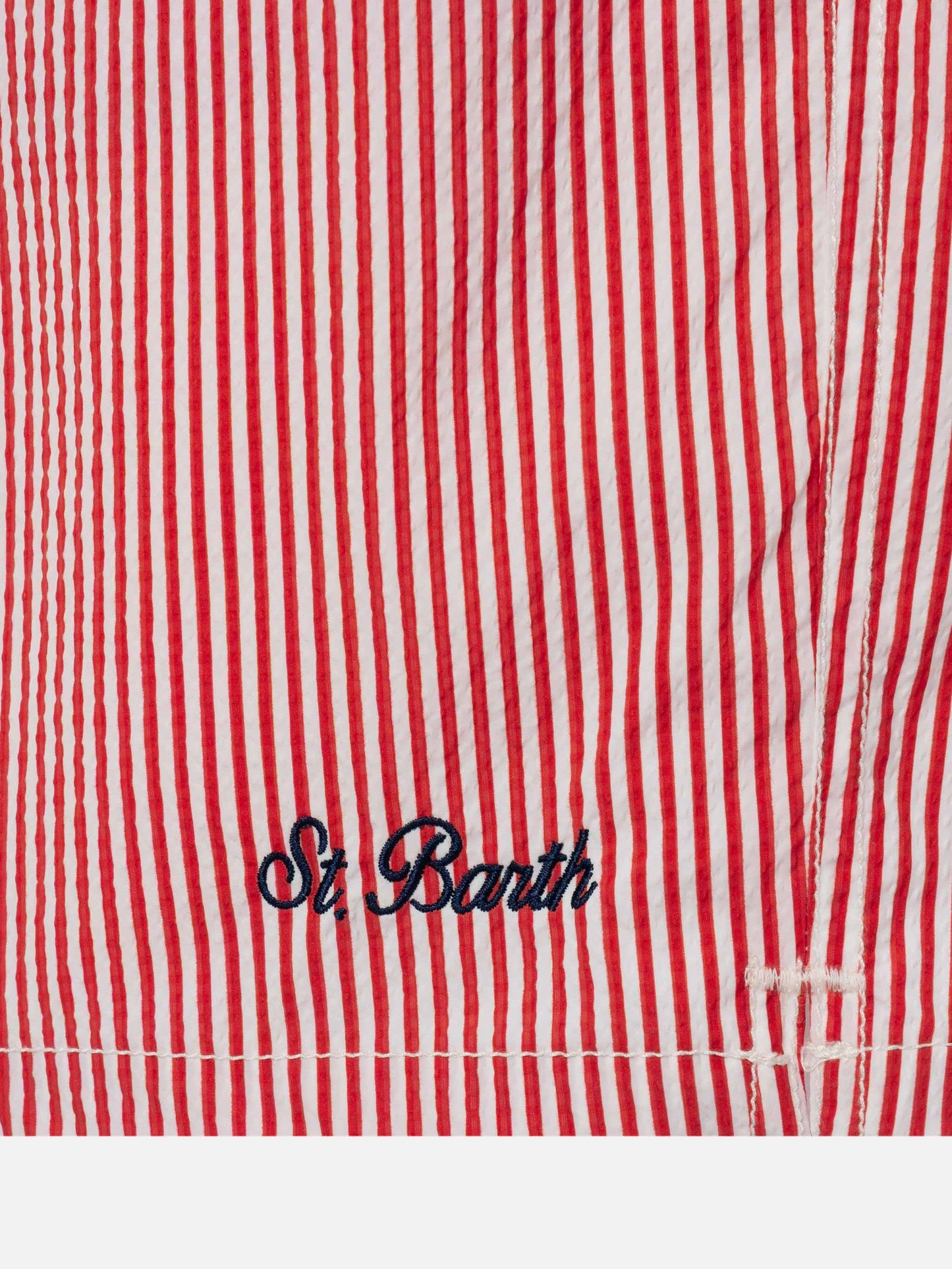 Seersucker red striped classic light swim shorts Patmos