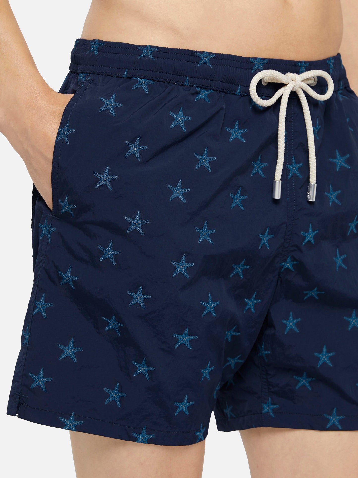 Mid-length swim shorts Patmos The Riviera with all over seastar jacquard