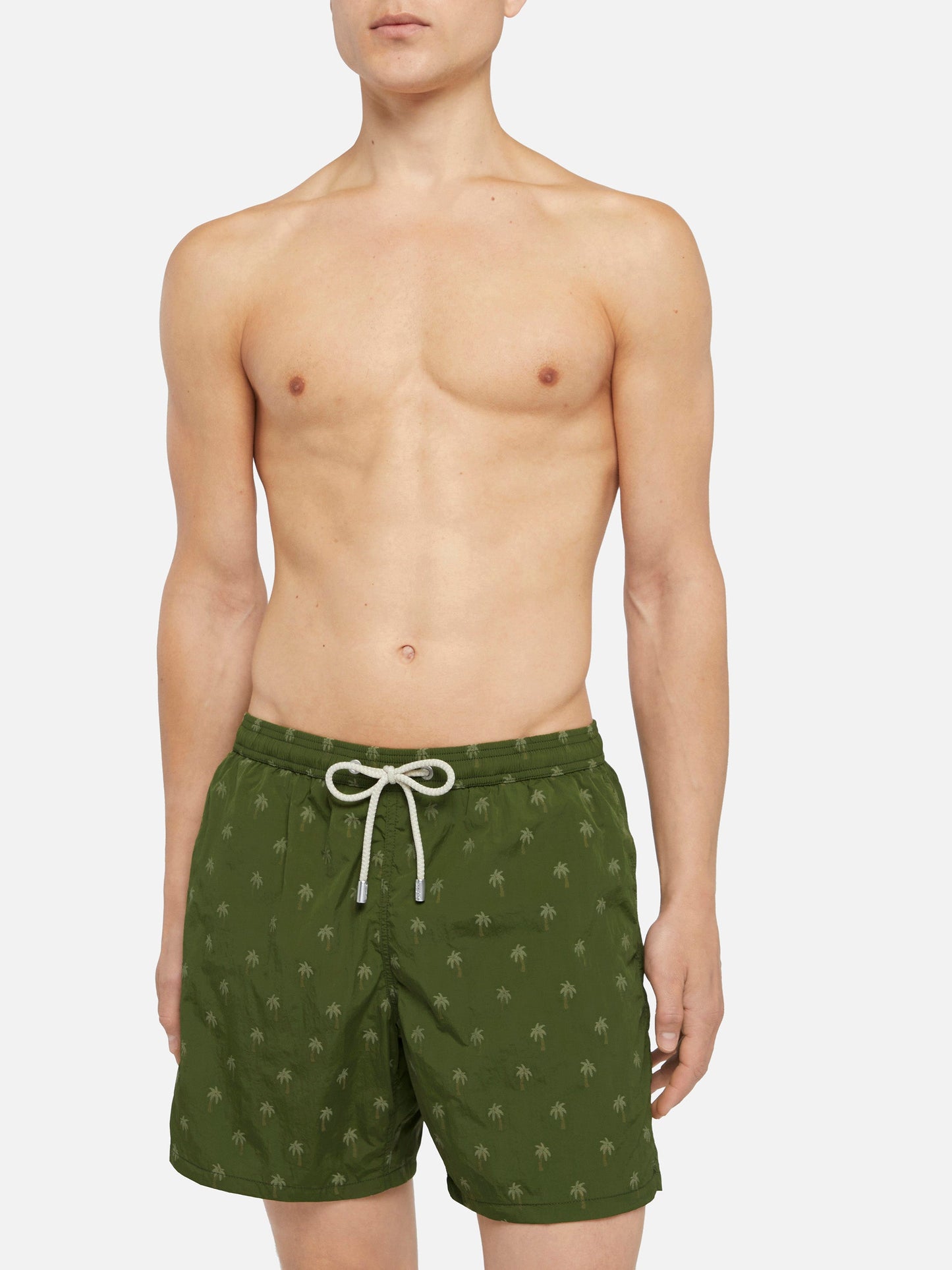 Mid-length swim shorts Patmos The Riviera with all over palm jacquard