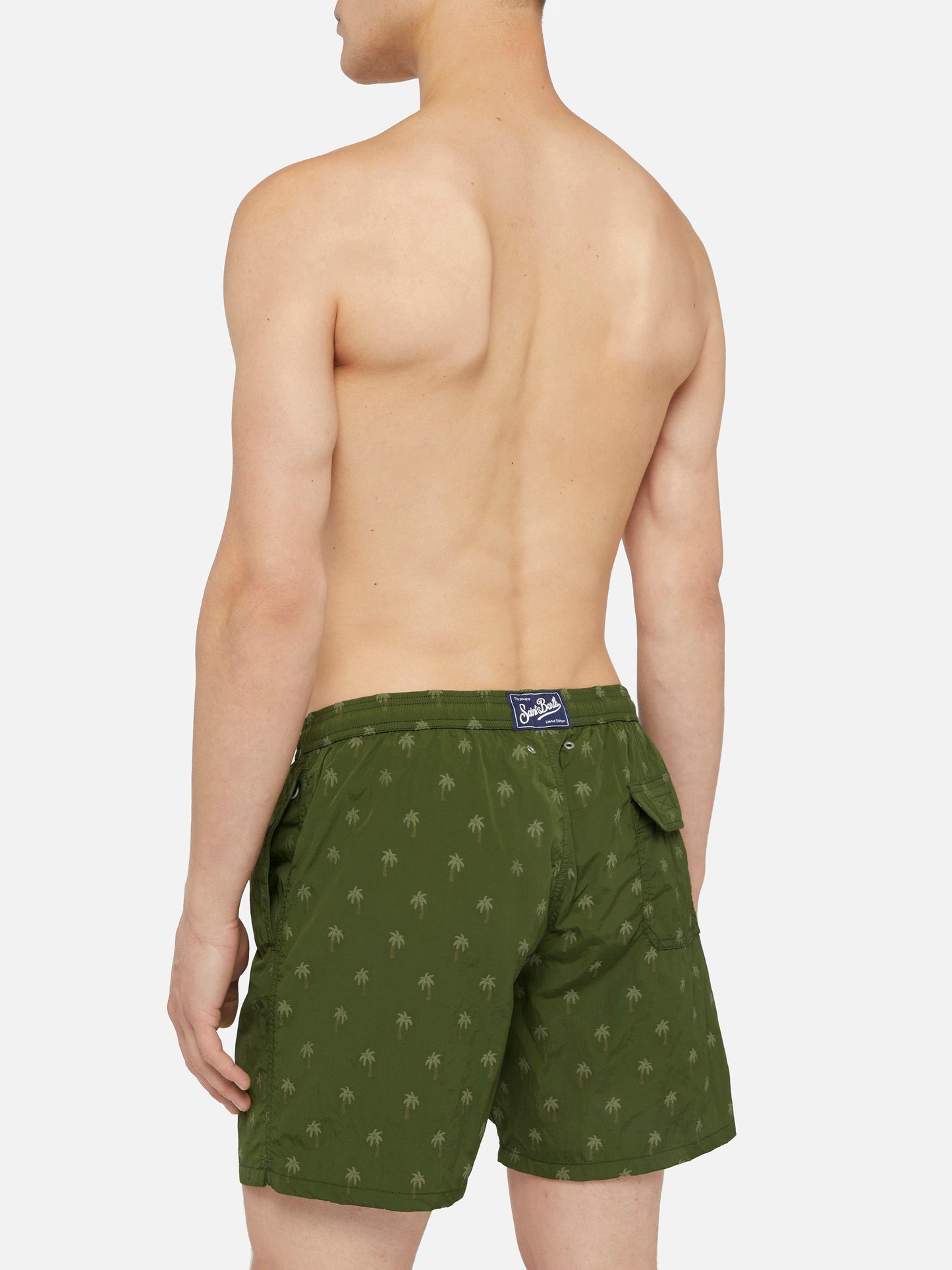 Mid-length swim shorts Patmos The Riviera with all over palm jacquard