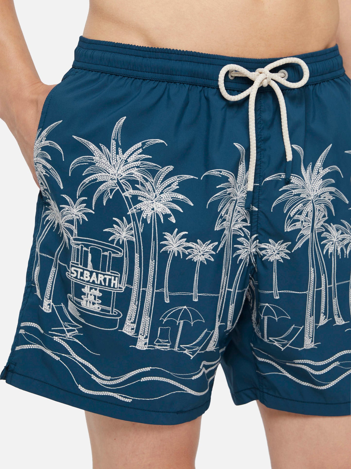 Mid-length swim shorts Patmos The Riviera with embroidery