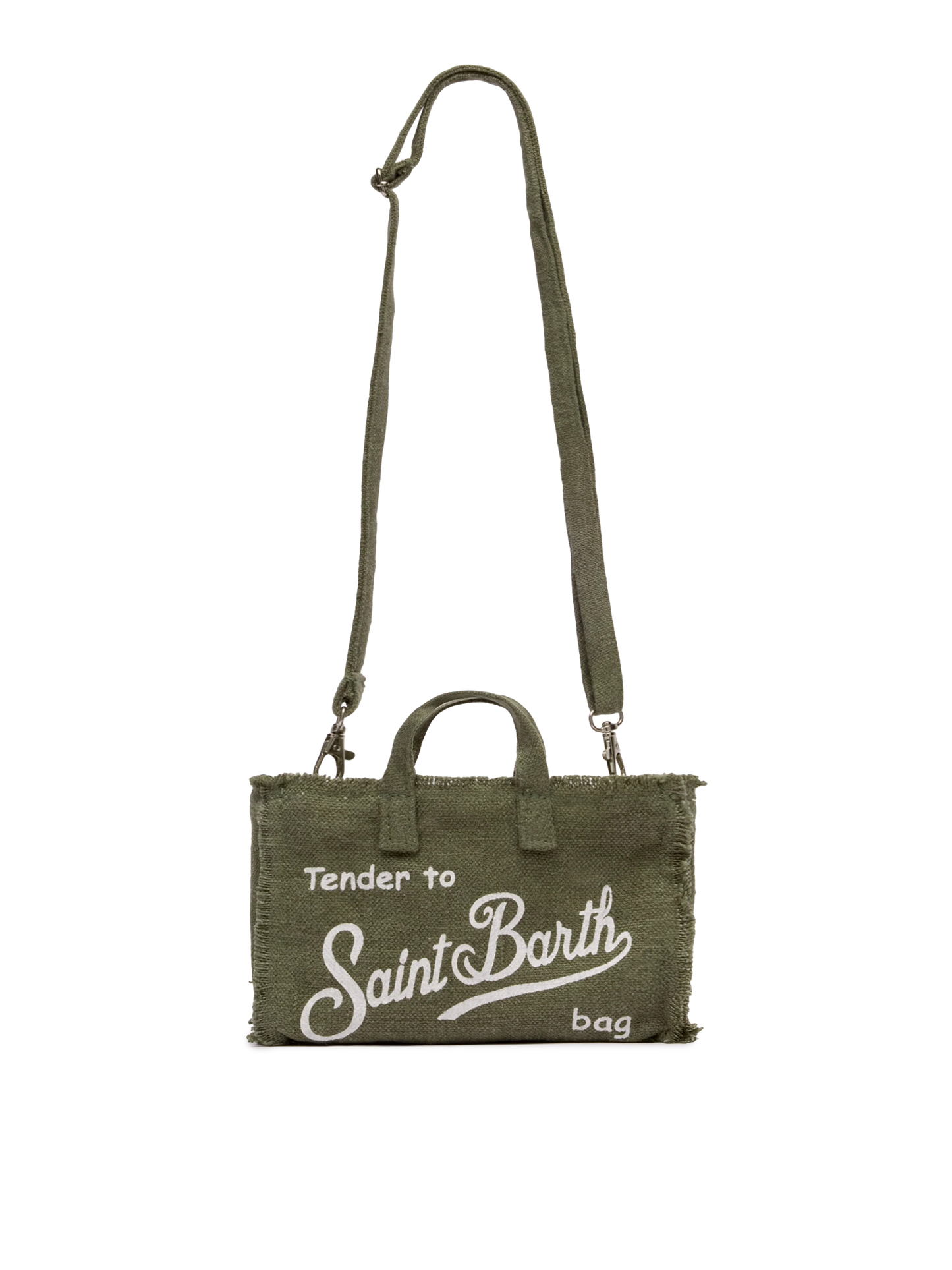 Military green linen Phone Bag