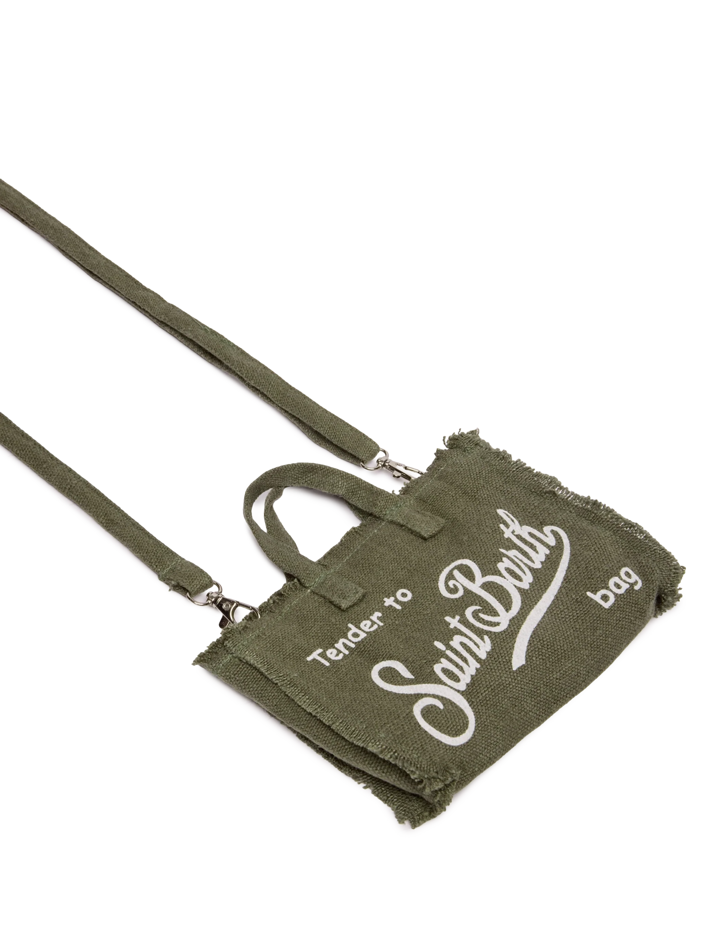 Military green linen Phone Bag