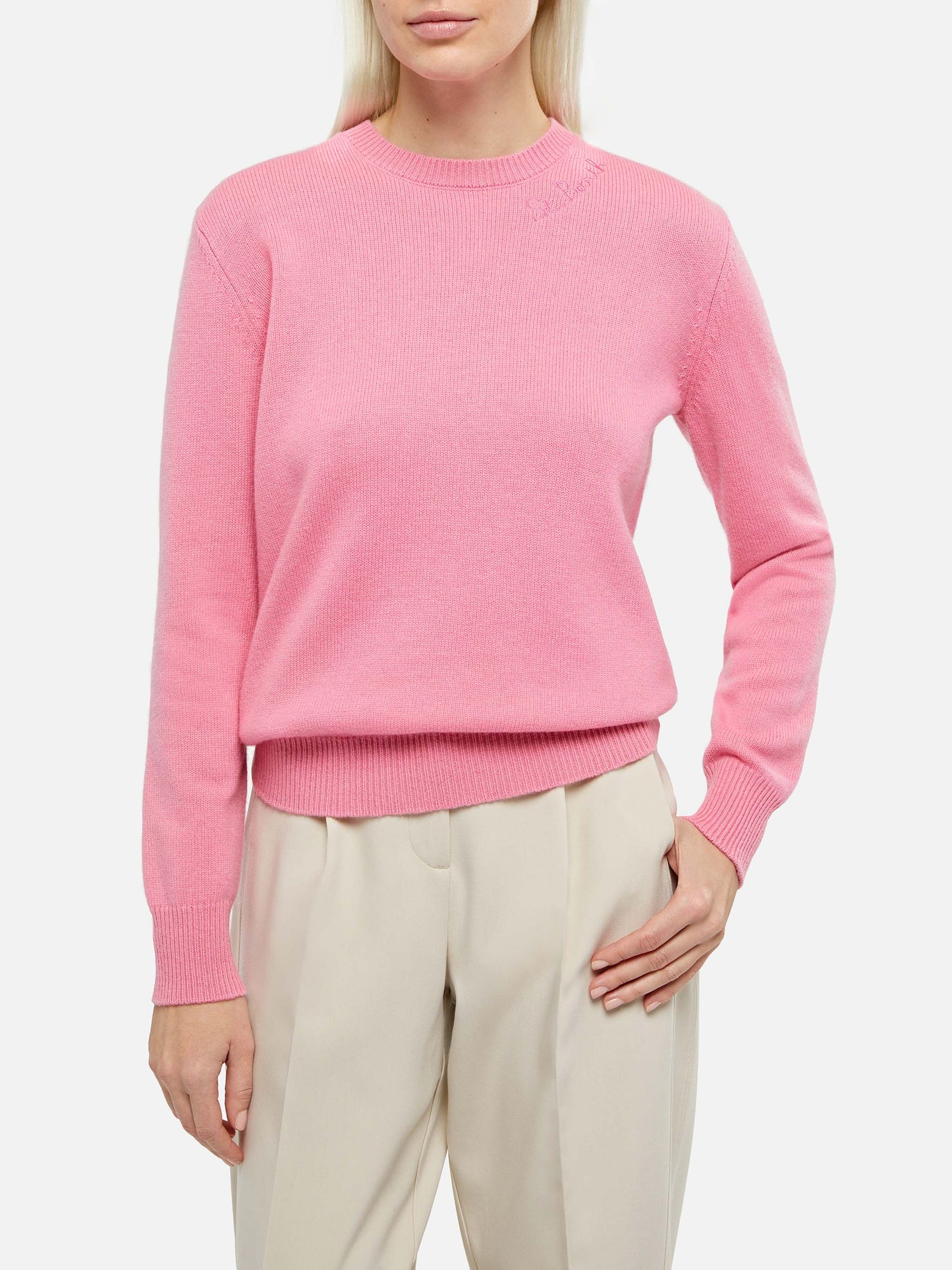 Woman pink cashmere blend sweater New Queen