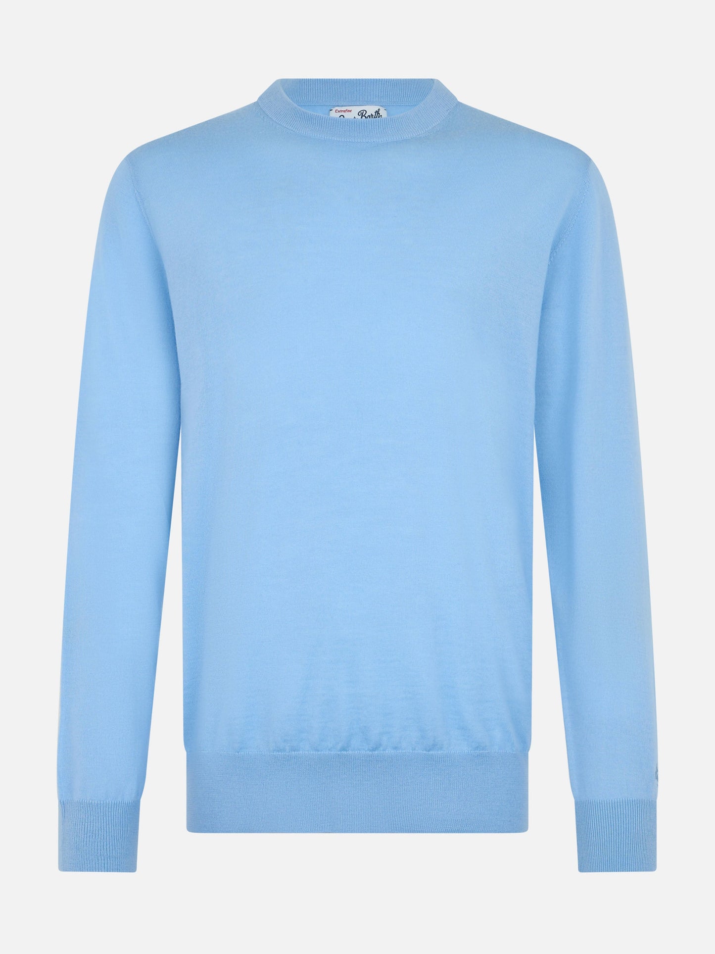 Man Regent light blue merino wool sweater