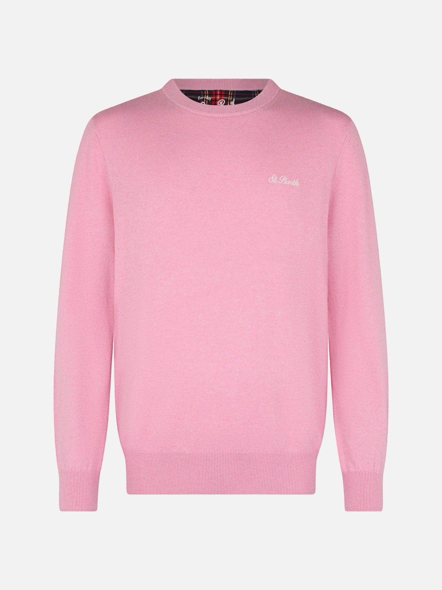Man pink cashmere blend crewneck sweater Regent