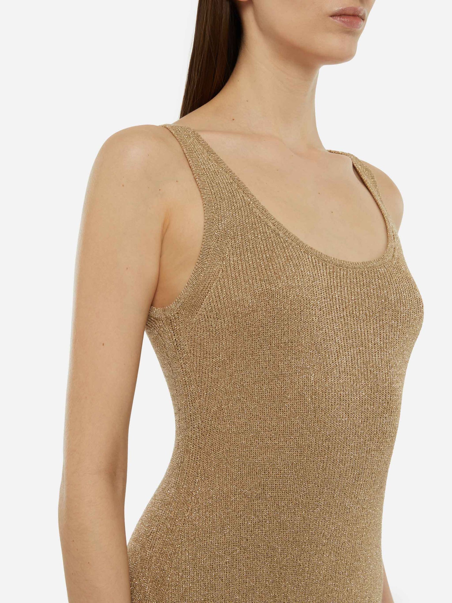 Ronan gold lurex maxi dress