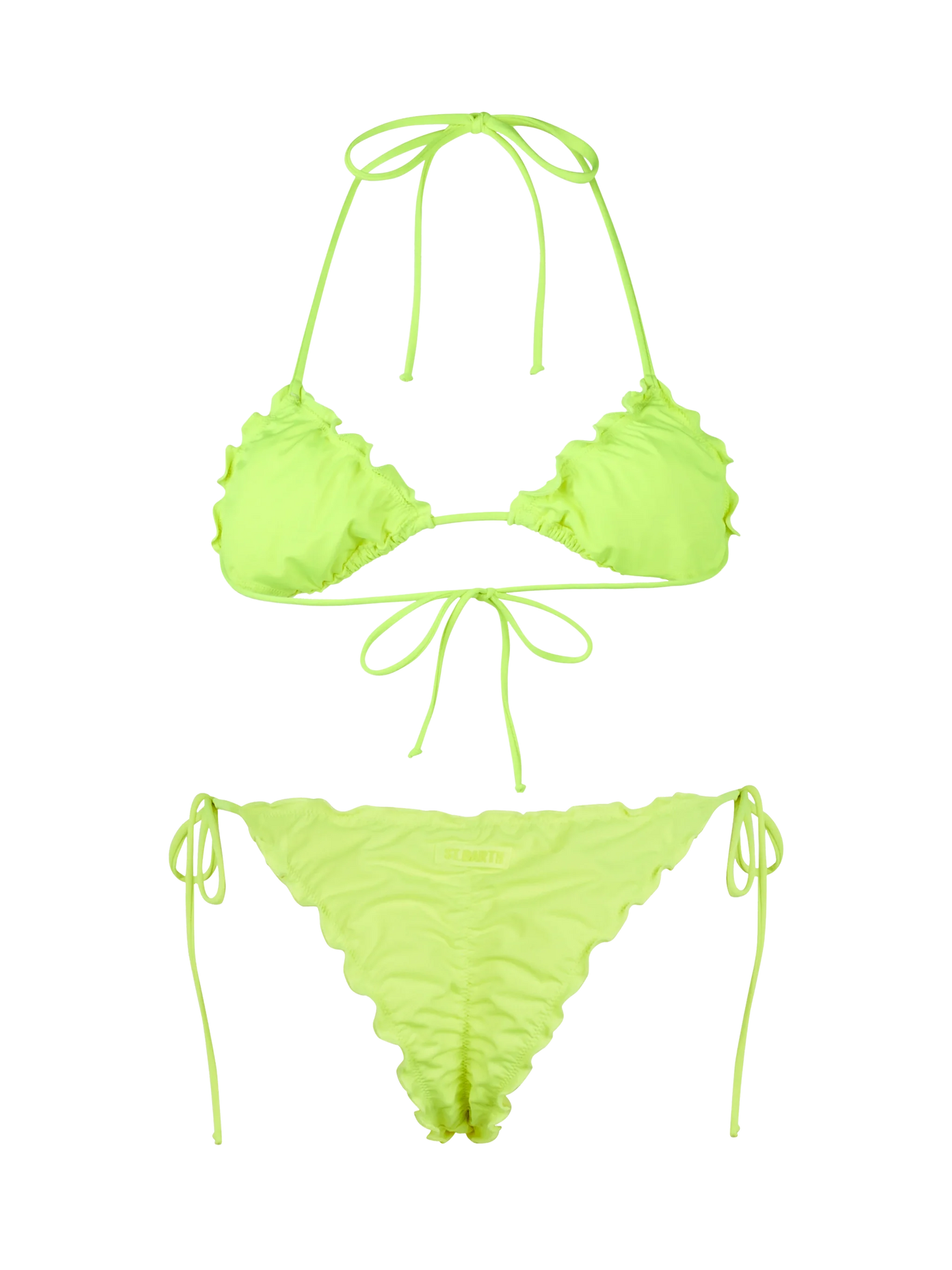 Woman fluo yellow classic triangle bikini Sagittarius Miami
