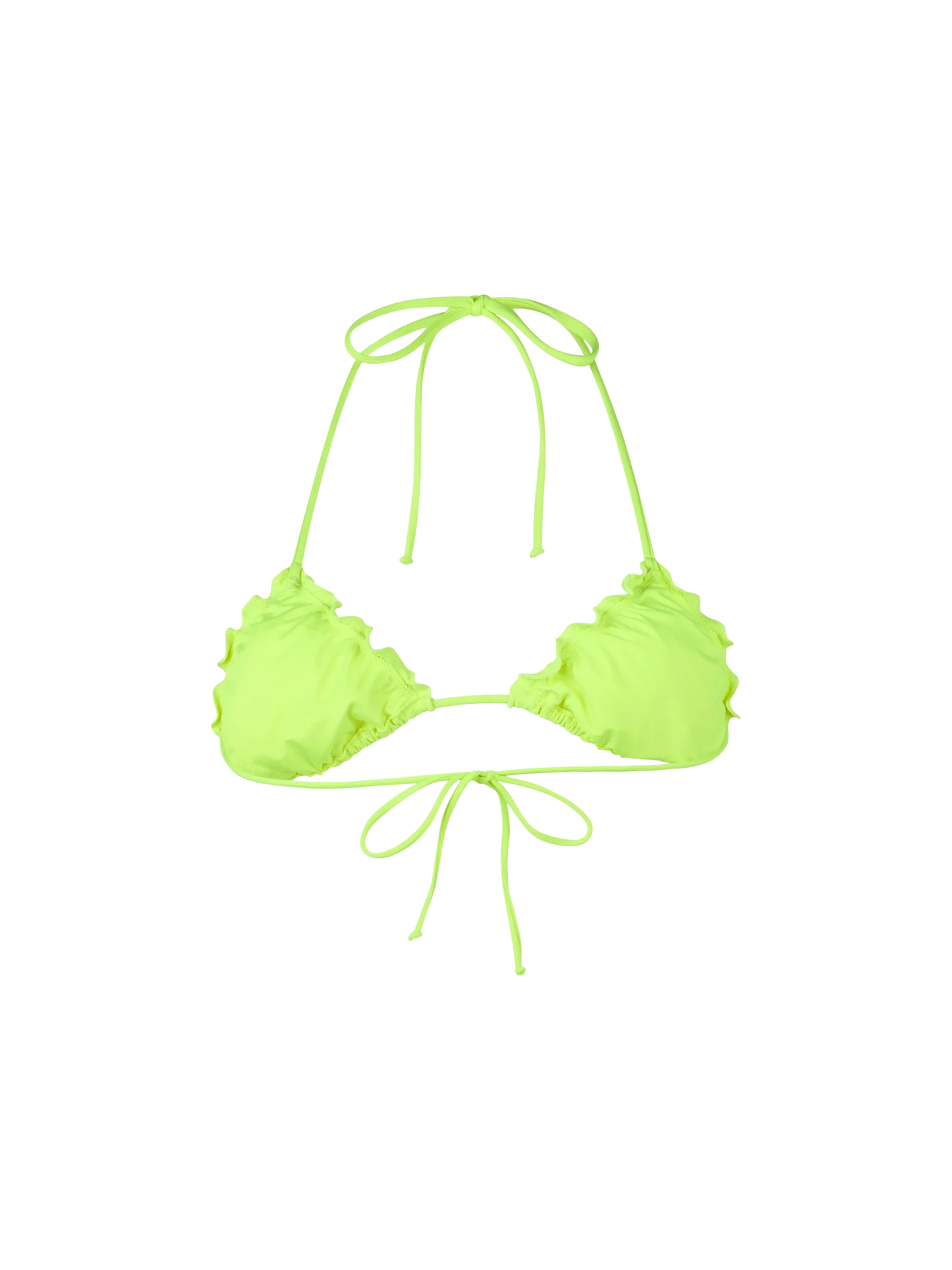 Woman fluo yellow triangle beach top Sagittarius
