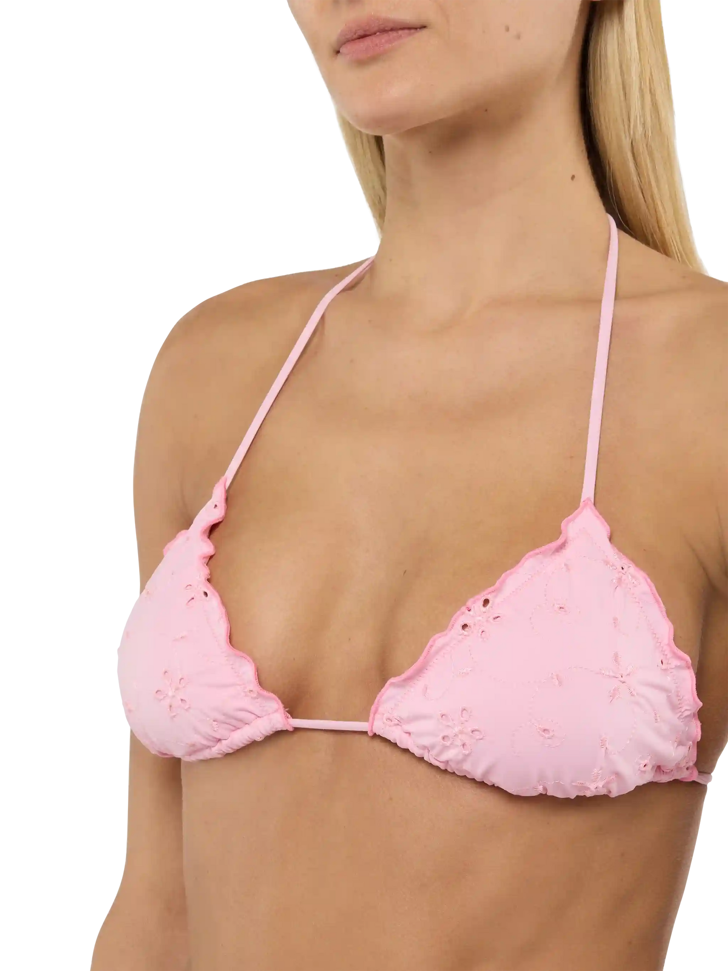 Sagittarius classic pink Sangallo lace triangle top