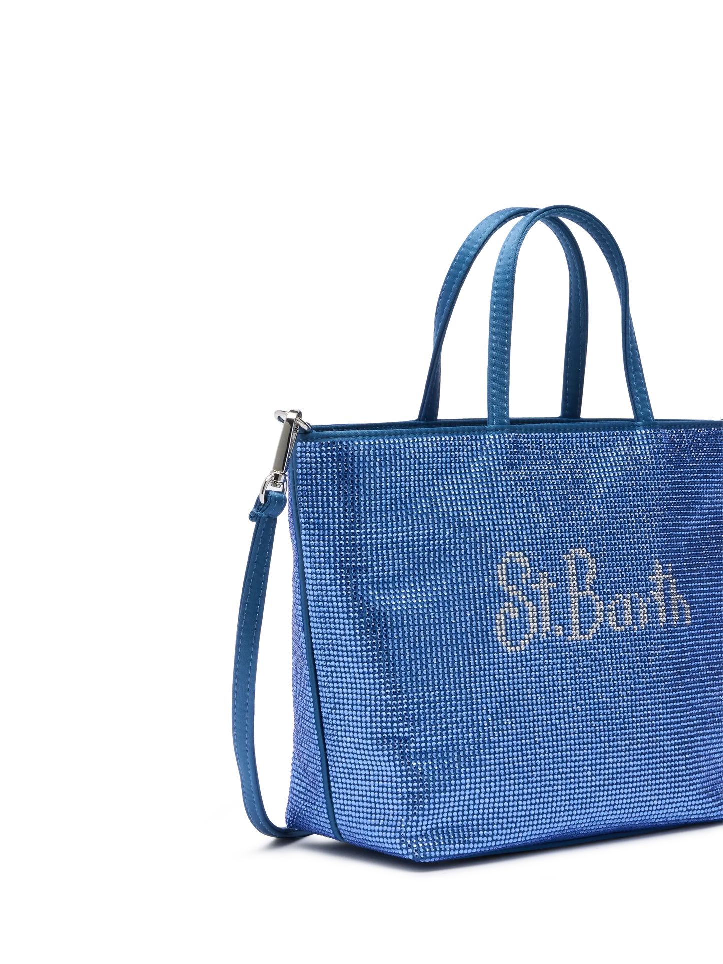 Strass Mini Bag with steel blue rhinestones