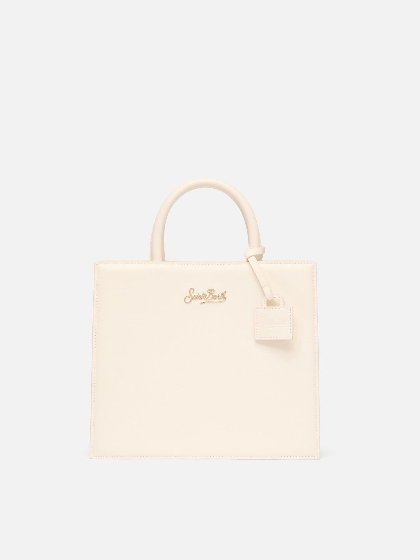 Shop Bag Midi in pelle bianco avorio