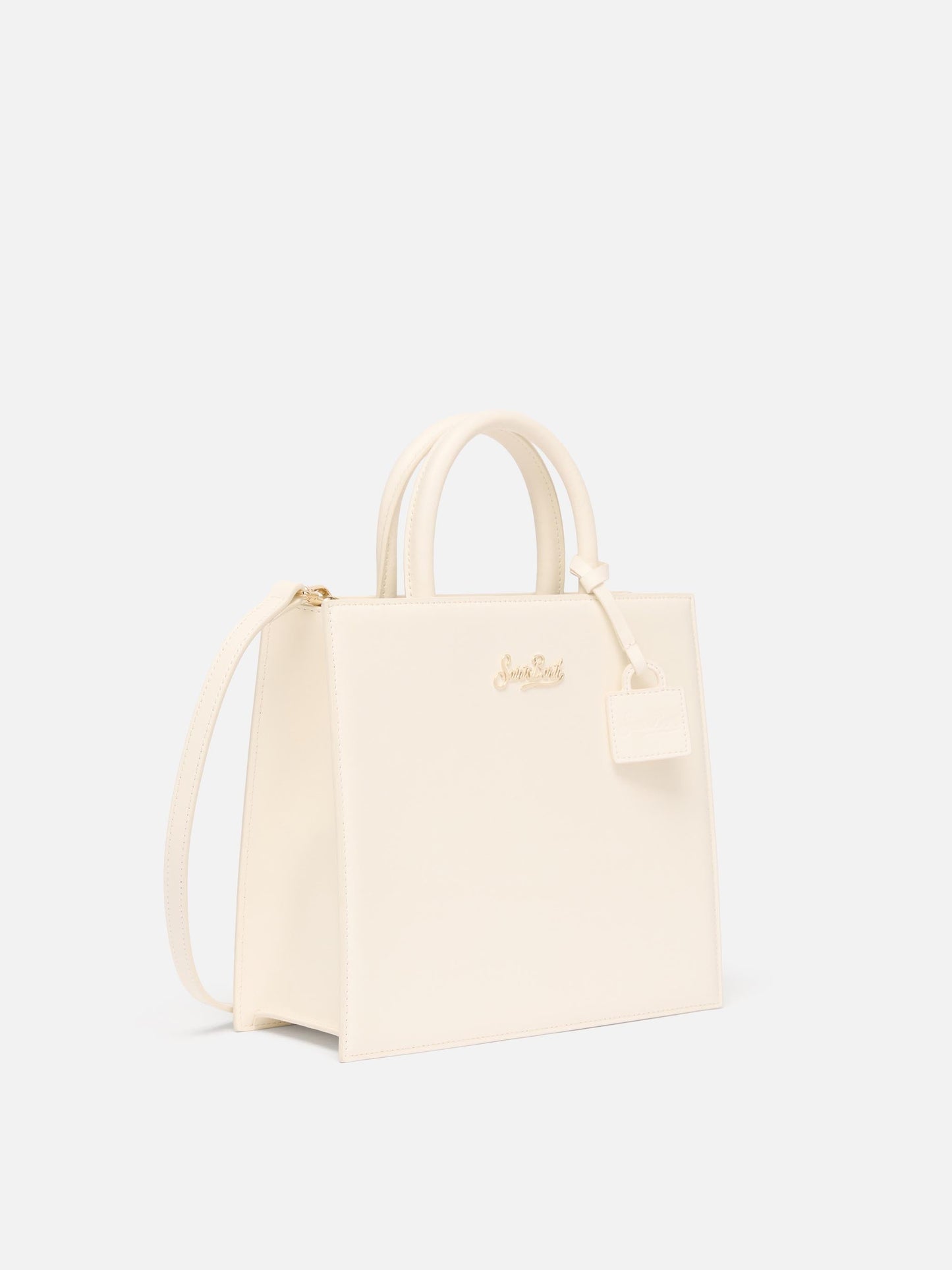 Shop Bag Midi in pelle bianco avorio