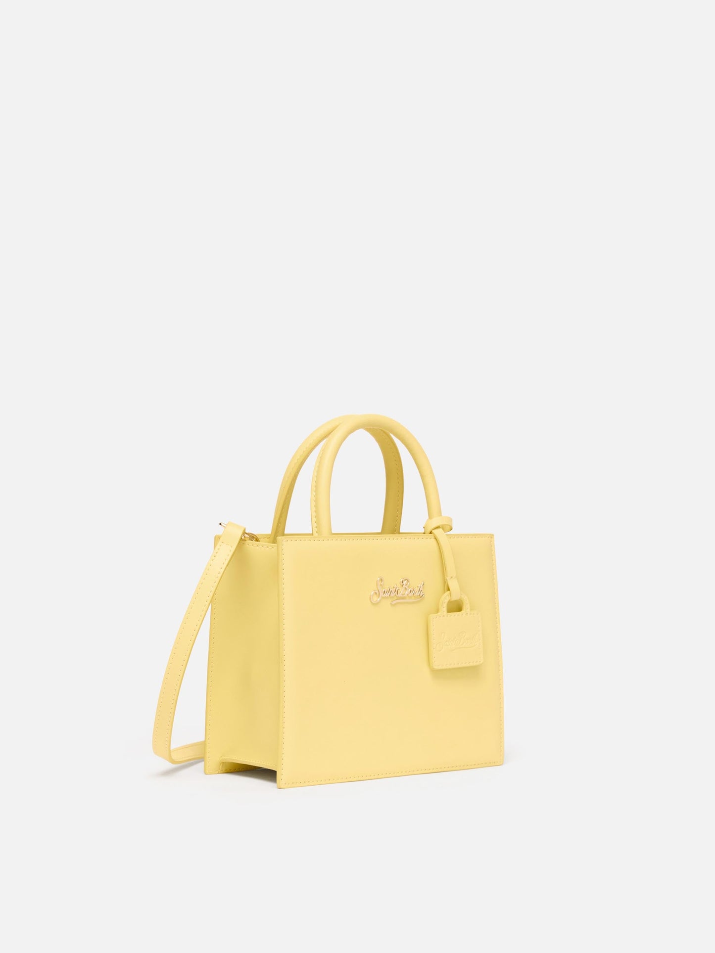 Shop Bag Mini in pelle giallo burro