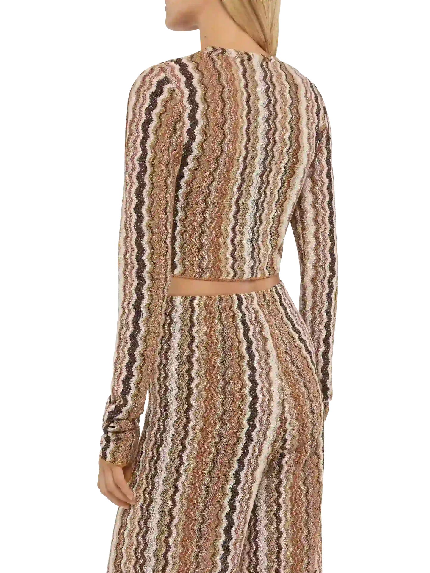 Siviglia raschel knit cropped t-shirt