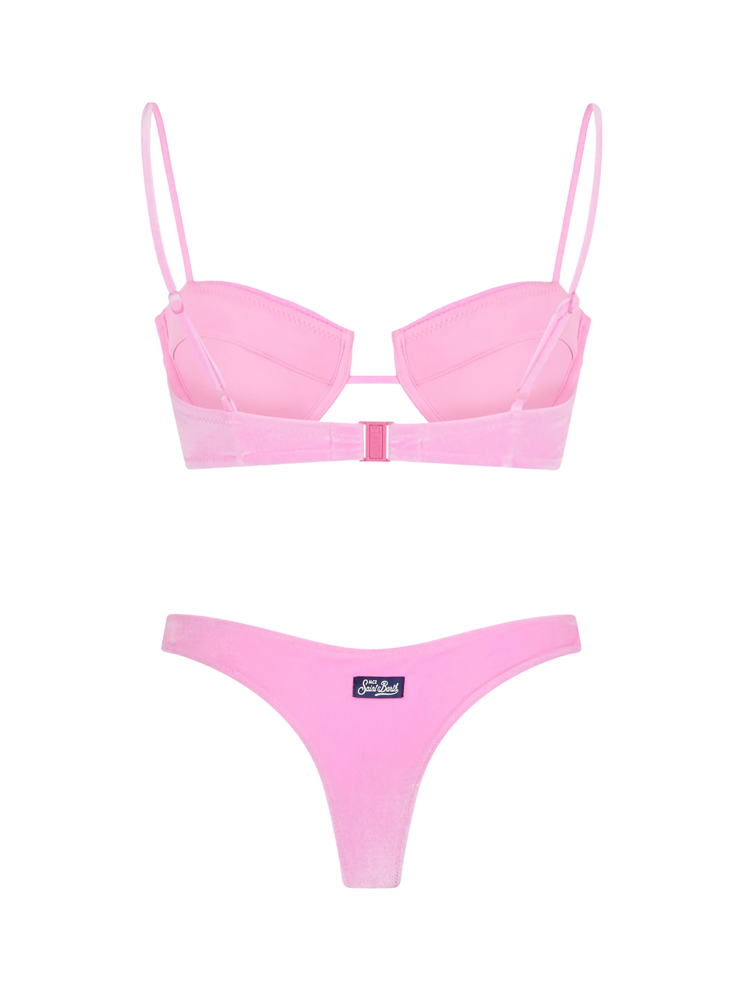 Woman pink chenille underwired bralette bikini Salina Naomi