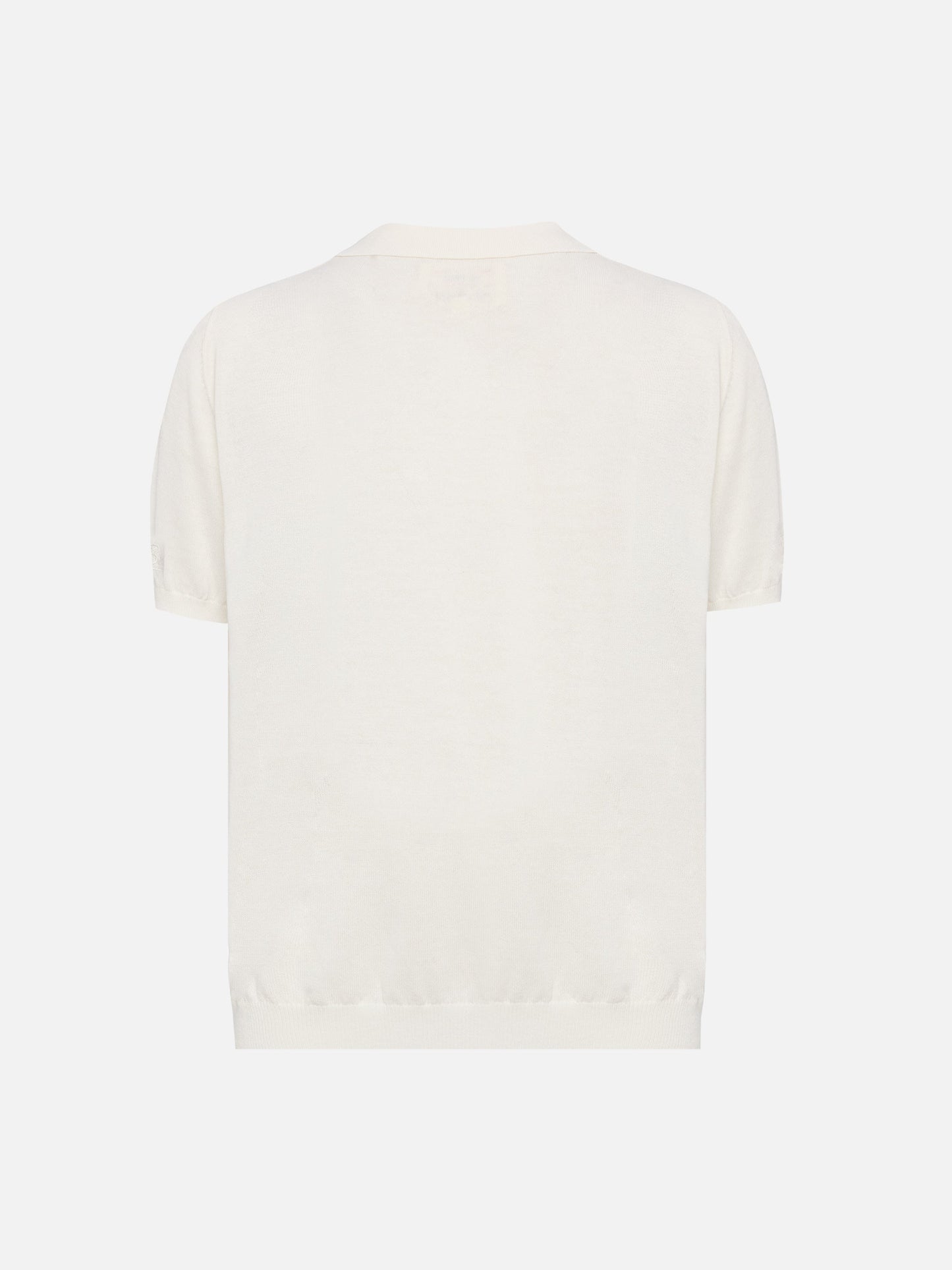 Sloan Jr white knitted polo shirt