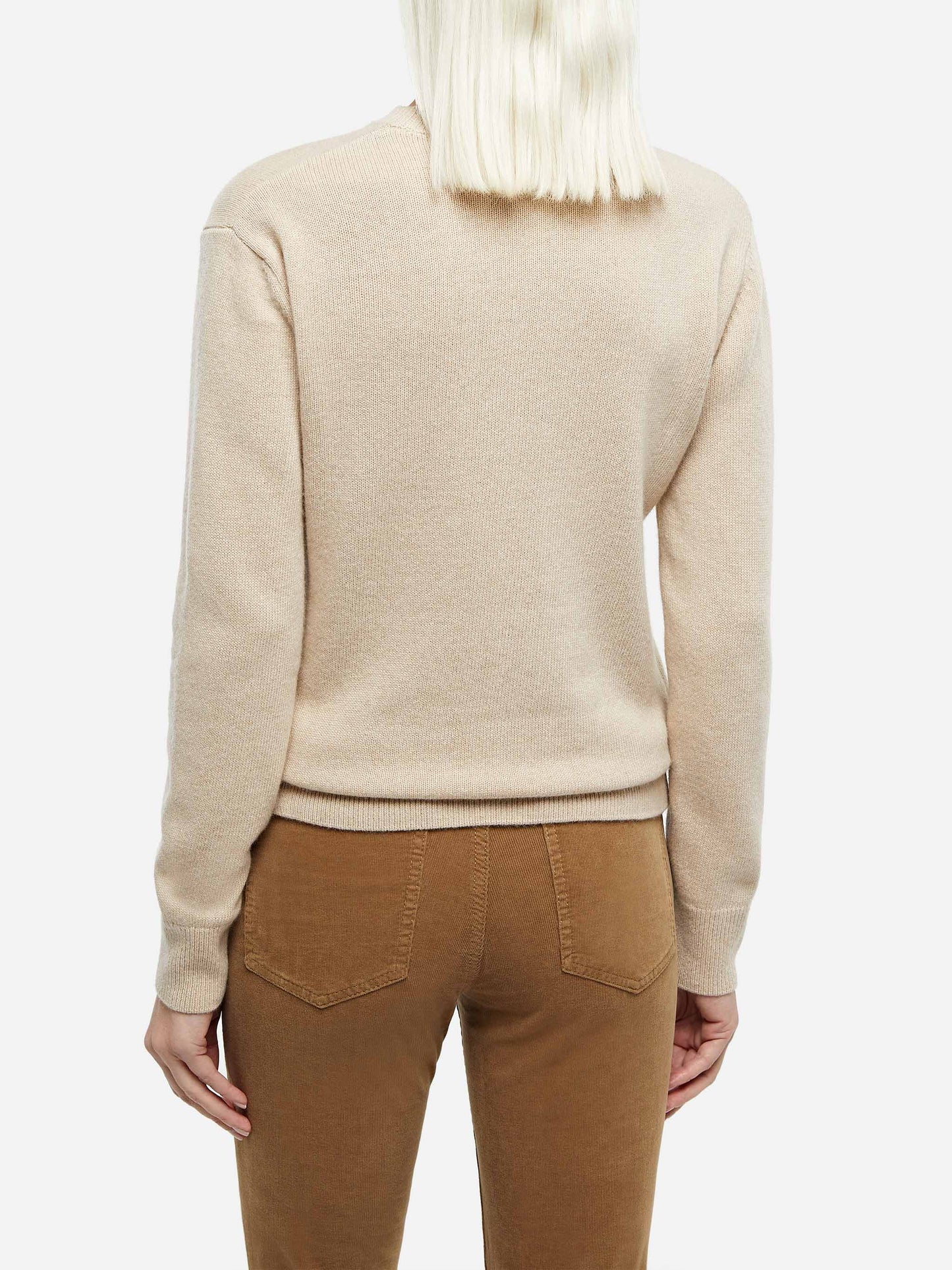 Woman beige cashmere blend sweater Sorbonne