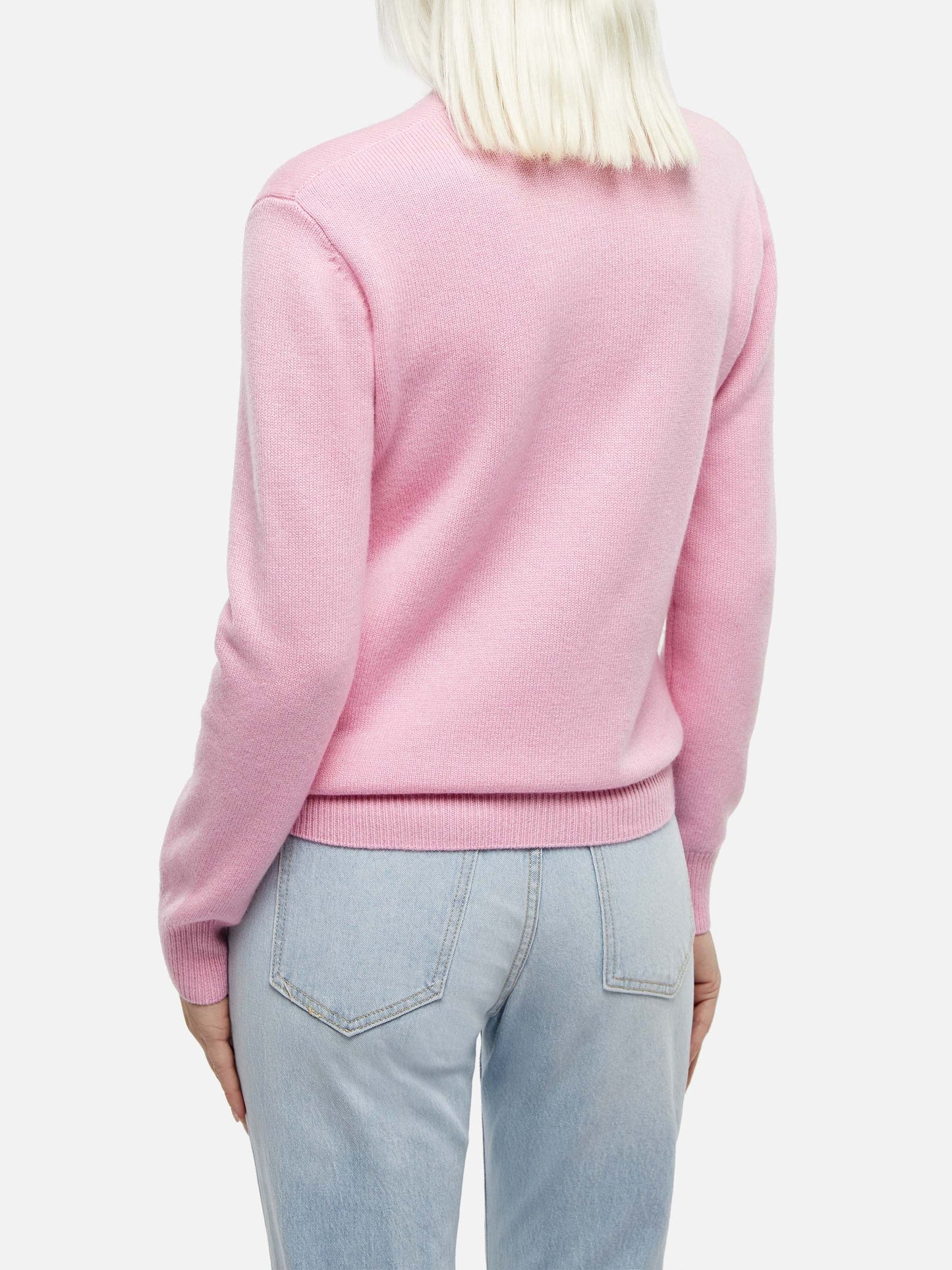 Woman pink cashmere blend sweater Sorbonne