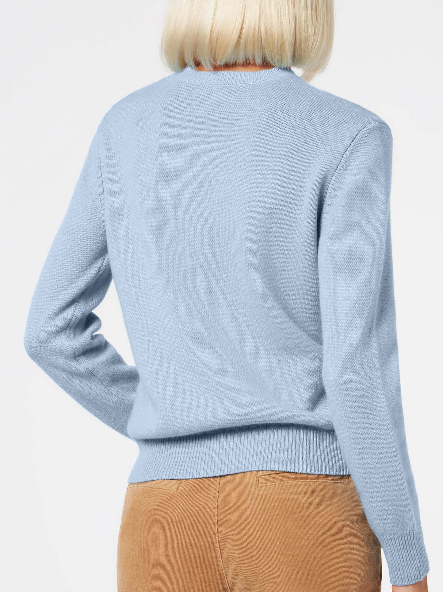 Woman light blue pure cashmere sweater Sorbonne