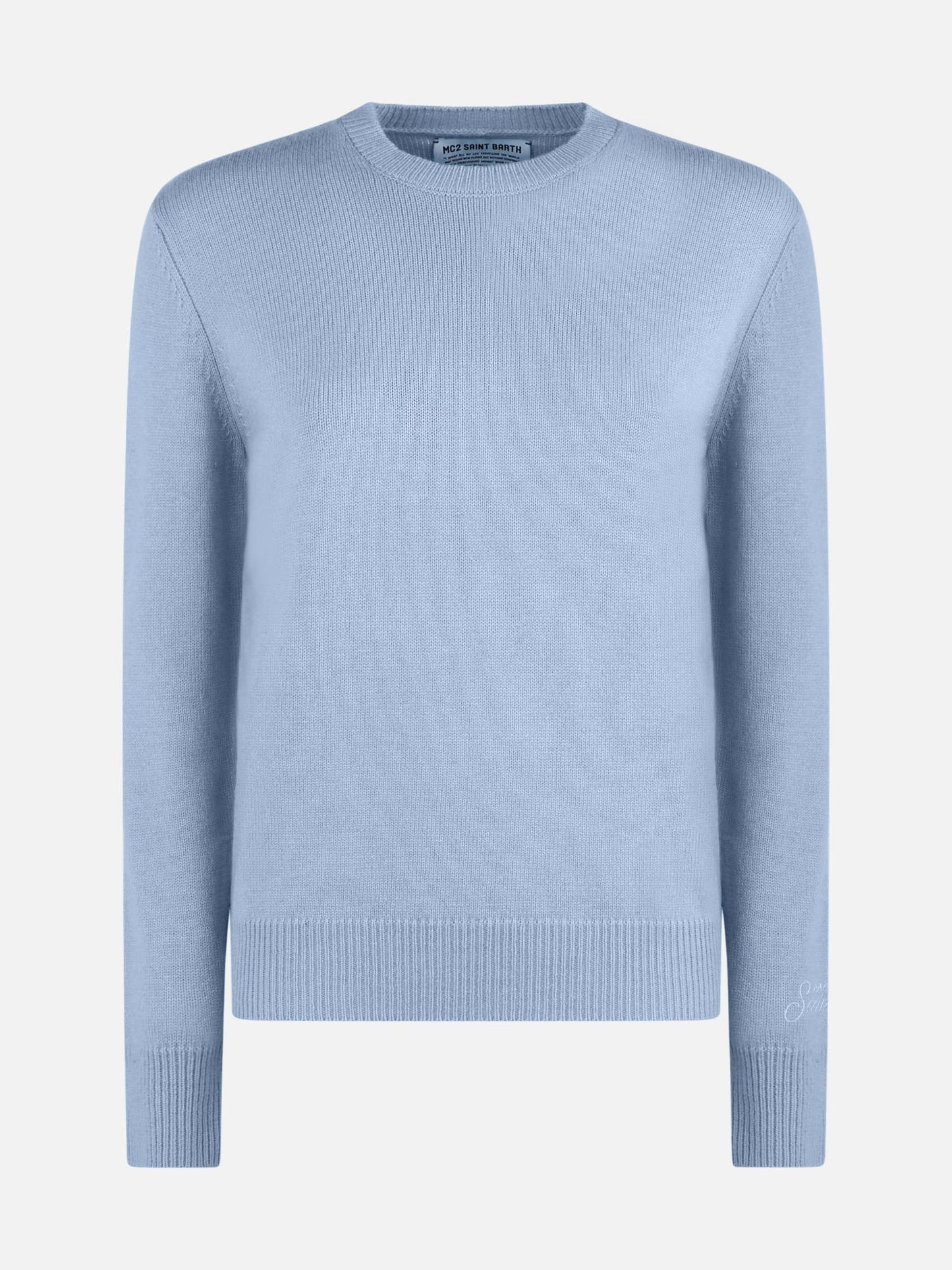 Woman light blue pure cashmere sweater Sorbonne