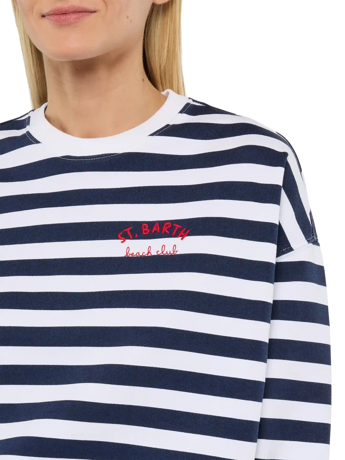 Stardust light cotton sweatshirt with St. Barth beach club embroidery