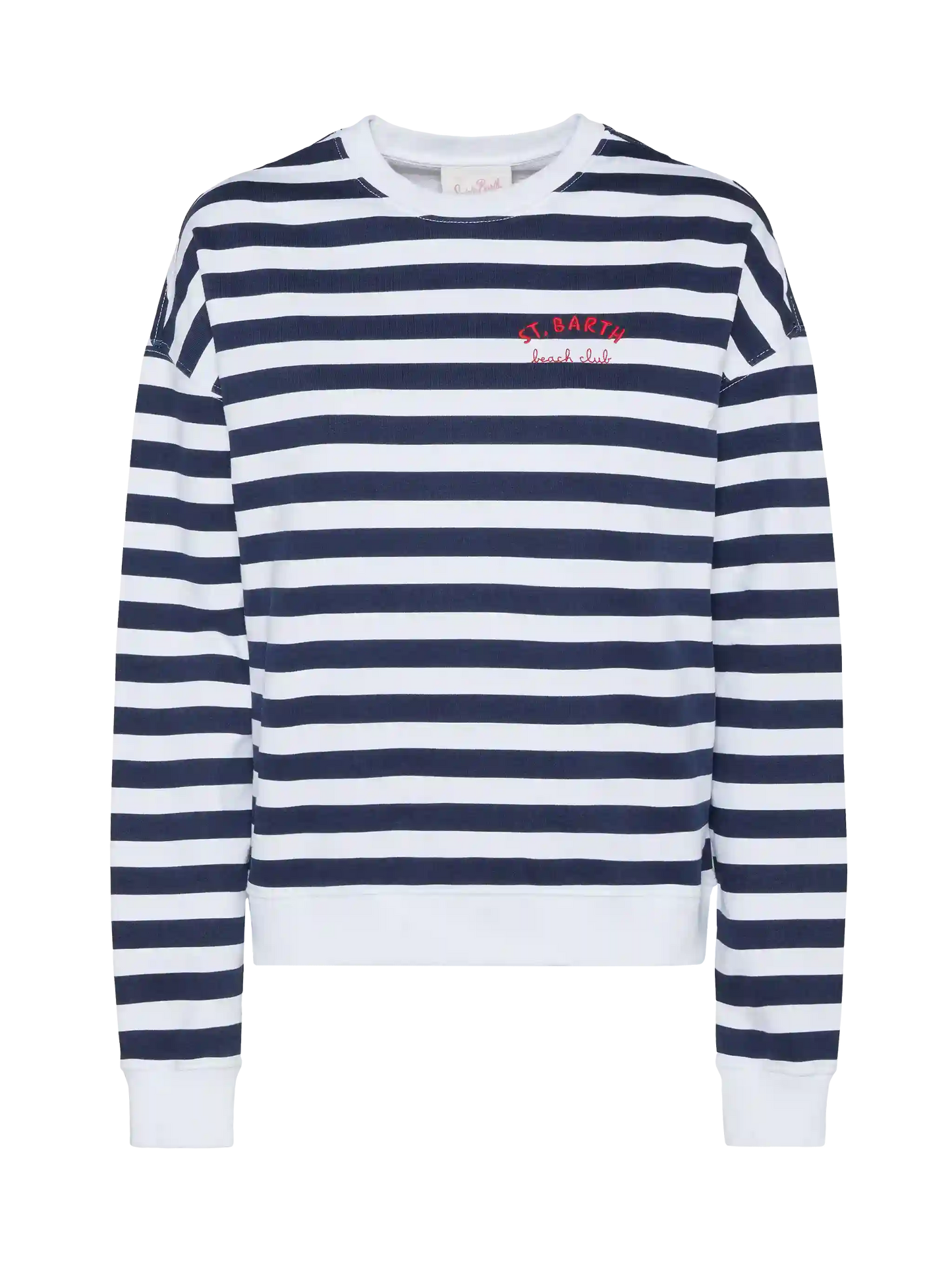 Stardust light cotton sweatshirt with St. Barth beach club embroidery