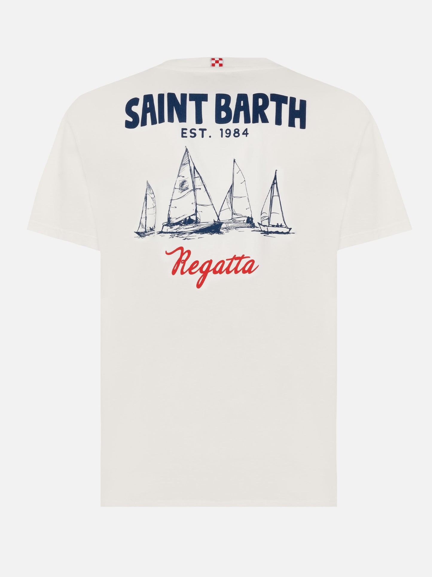 Organic cotton T-shirt with Saint Barth regatta print