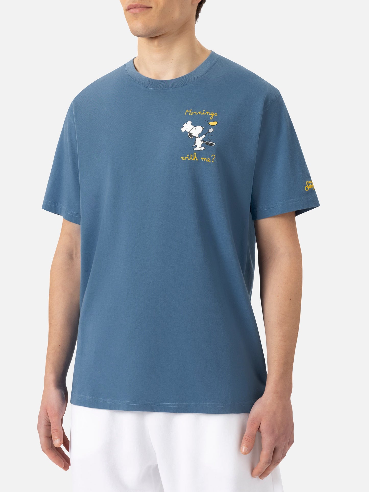 Organic cotton T-shirt with St. Barth Snoopy chef embroidery | SNOOPY PEANUTS® SPECIAL EDITION