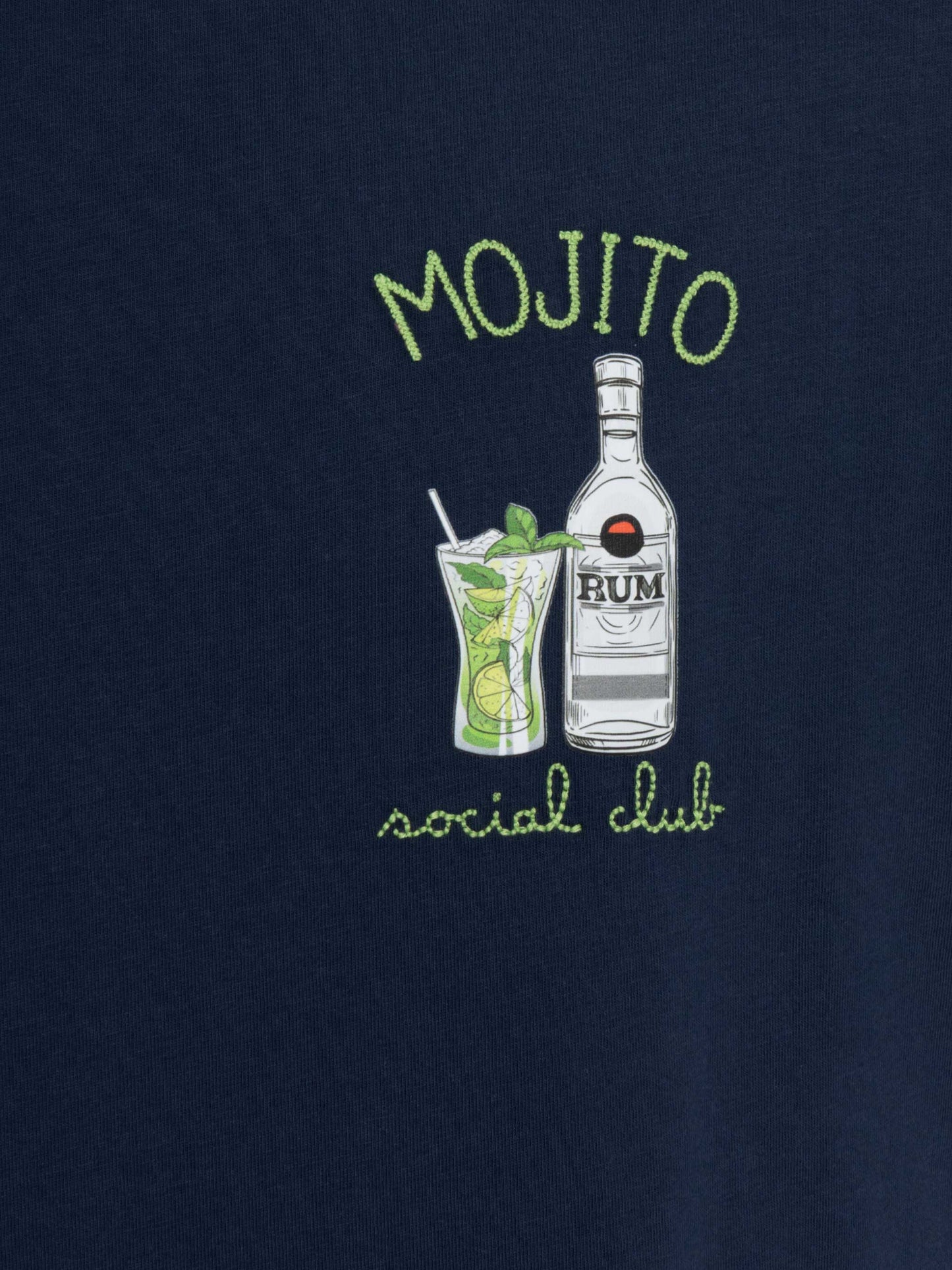 Organic cotton T-shirt with mojito social club embroidery