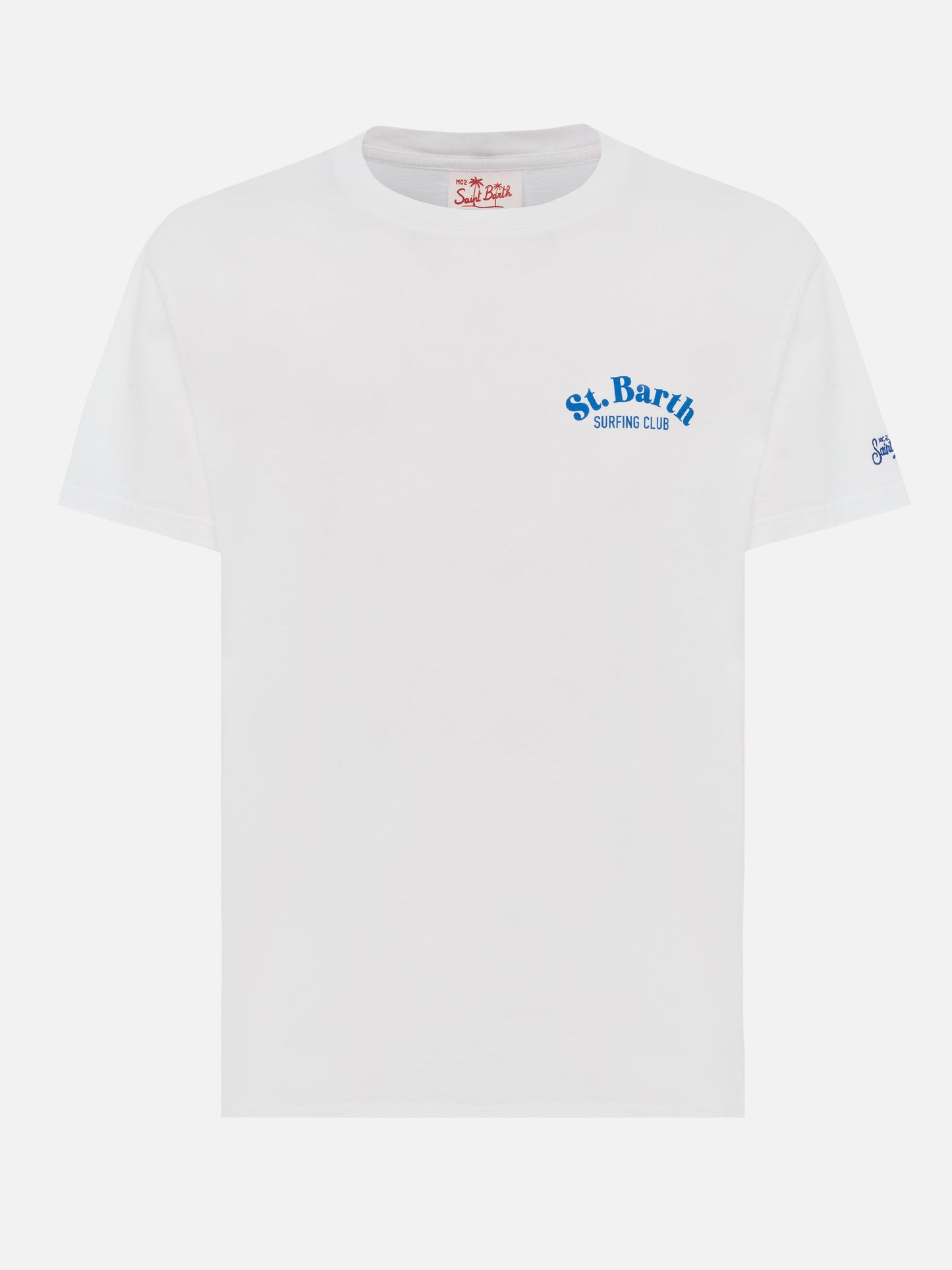 Off-white cotton T-shirt with St. Barth hunting wave print