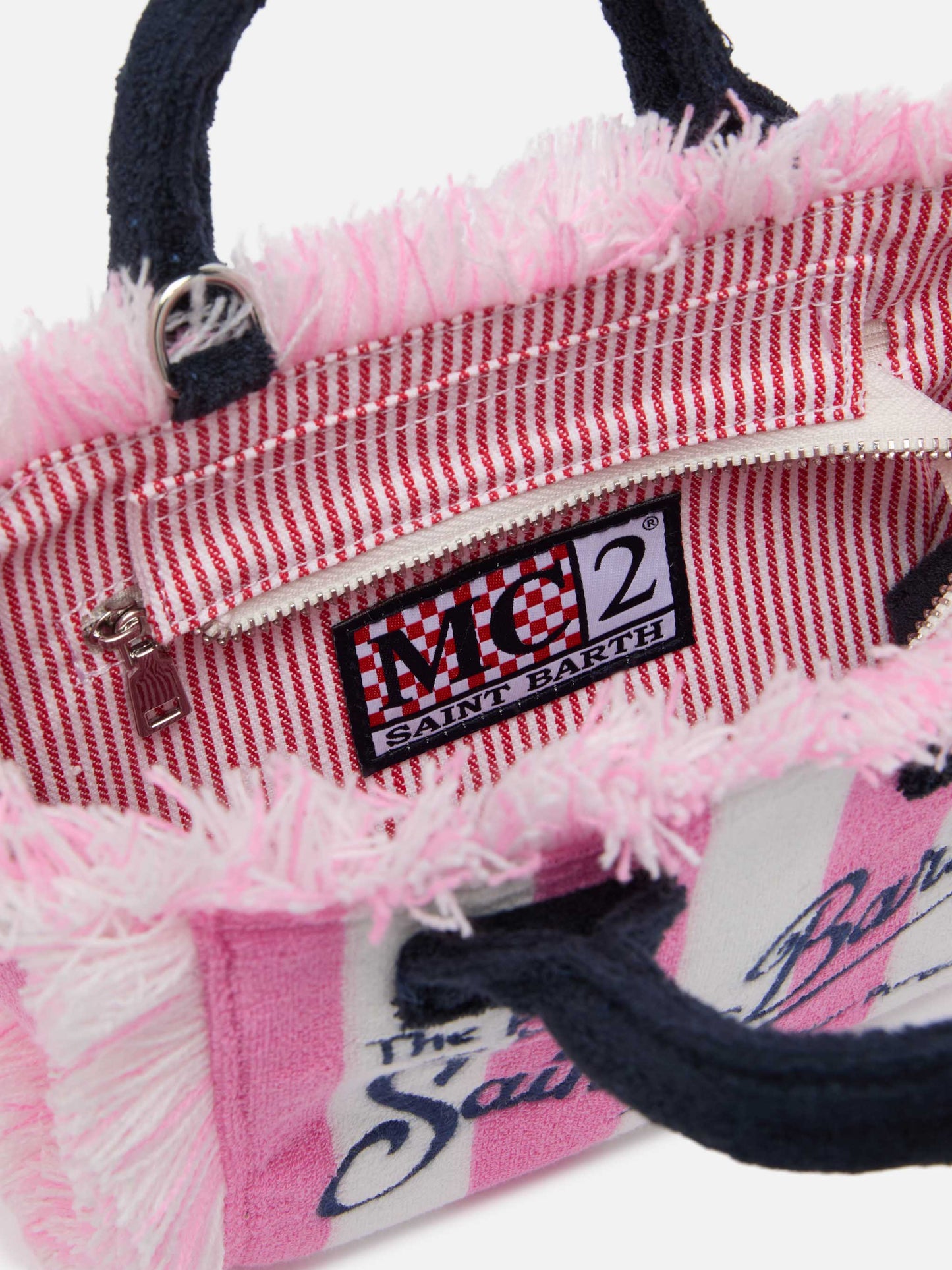Mini Vanity Sponge Bag with pink striped print