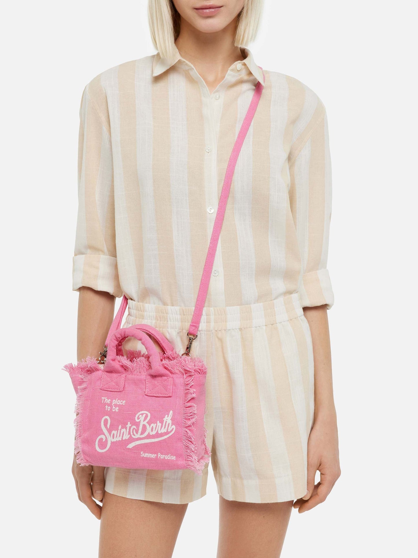 Mini Vanity pink Linen bag