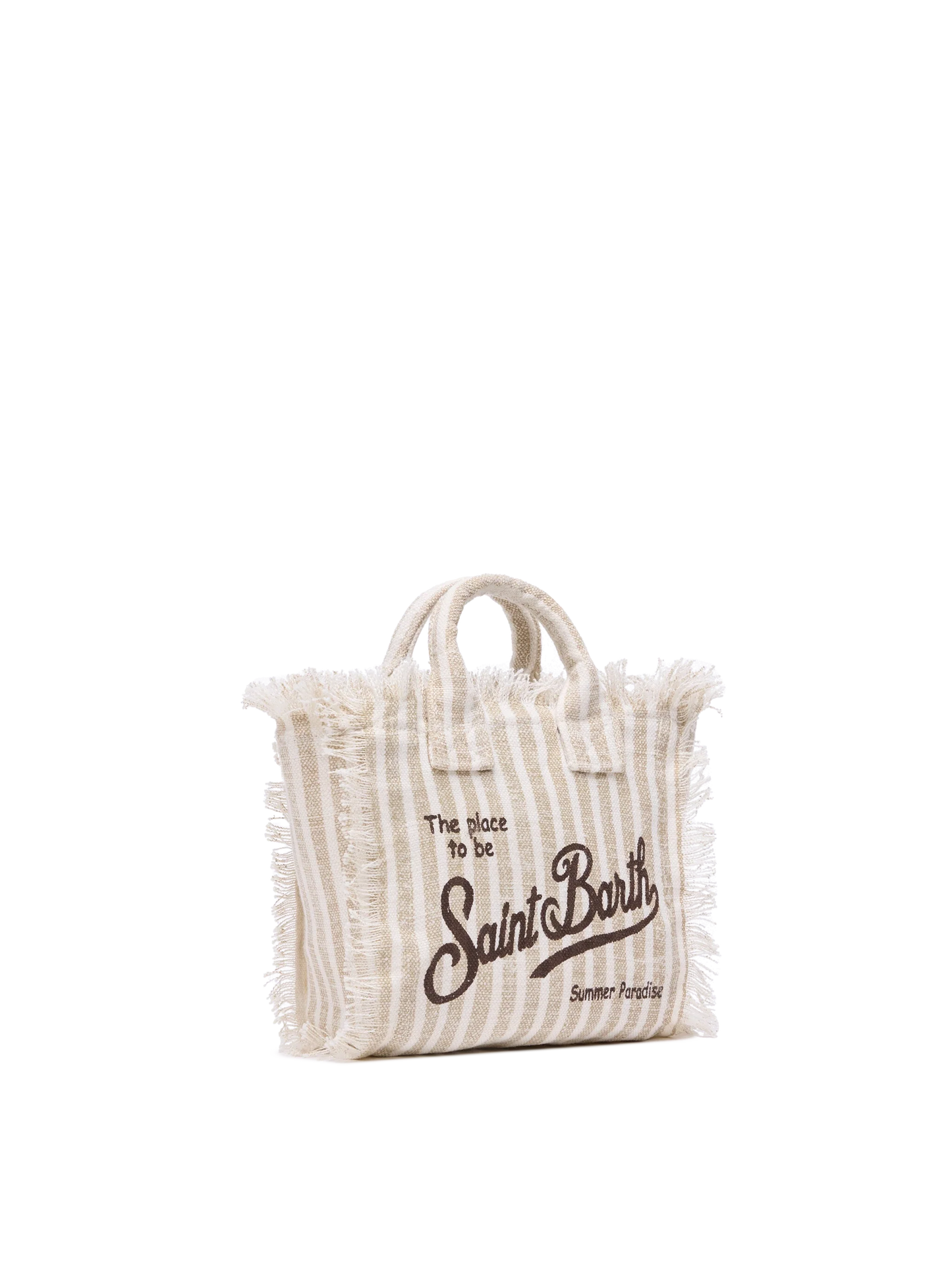 Mini Vanity Linen bag with striped print