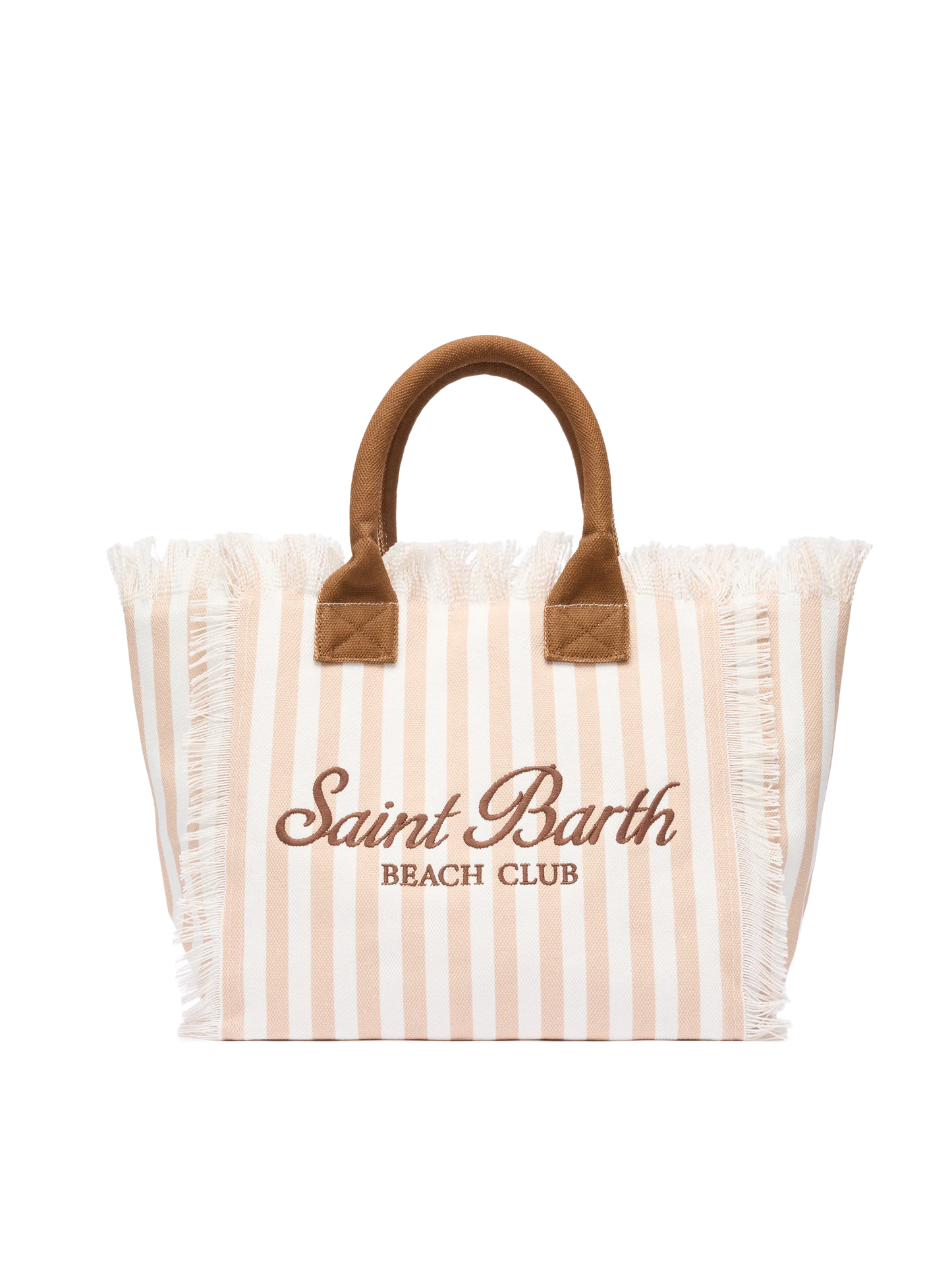 Cotton canvas Vanity tote bag with beige striped print - MC2 Saint Barth