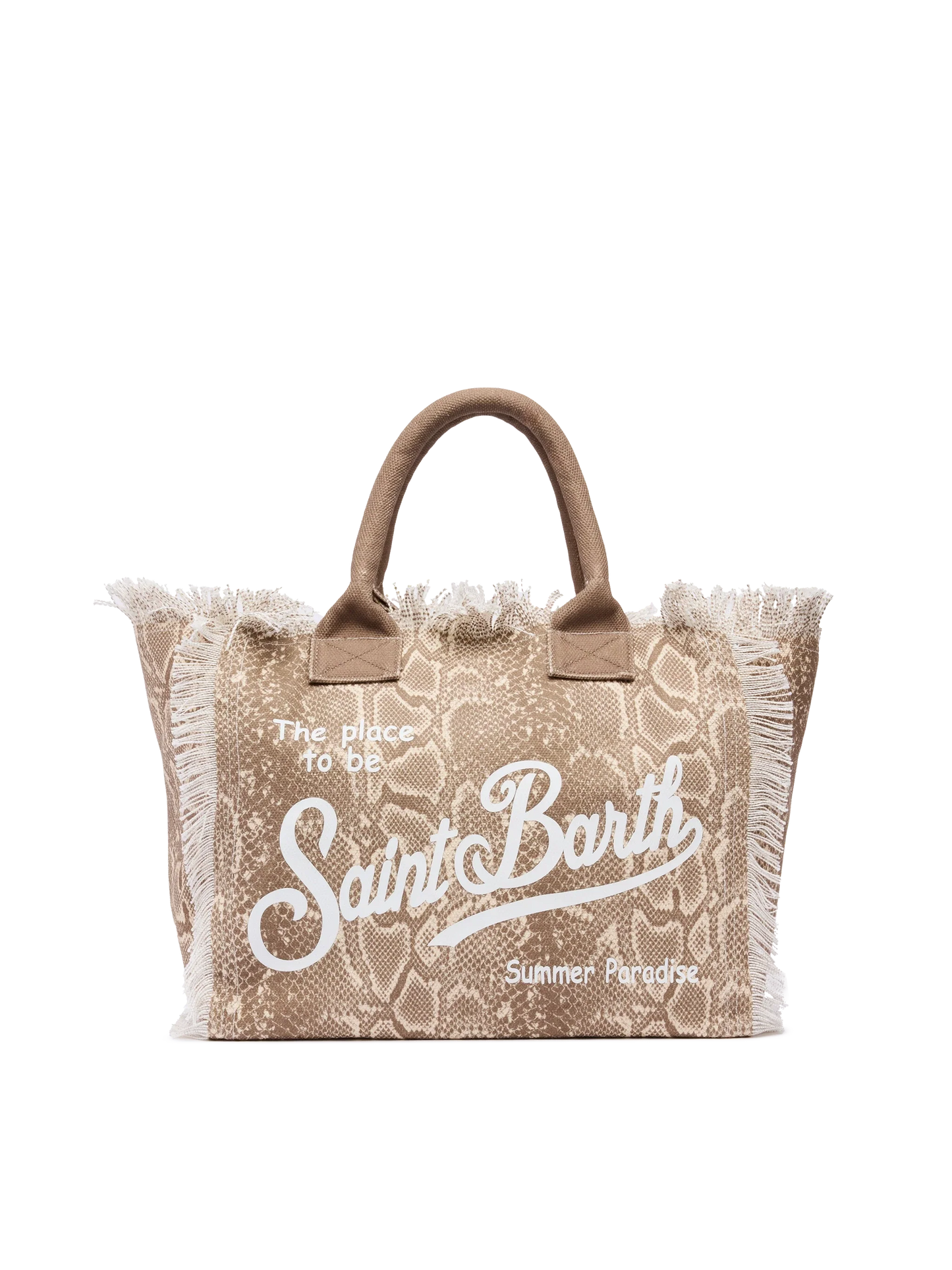 Cotton canvas Vanity tote bag with snake skin print - MC2 Saint Barth