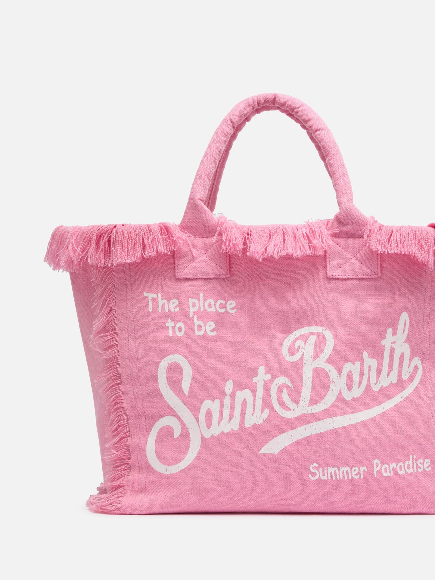 Vanity pink linen shoulder bag
