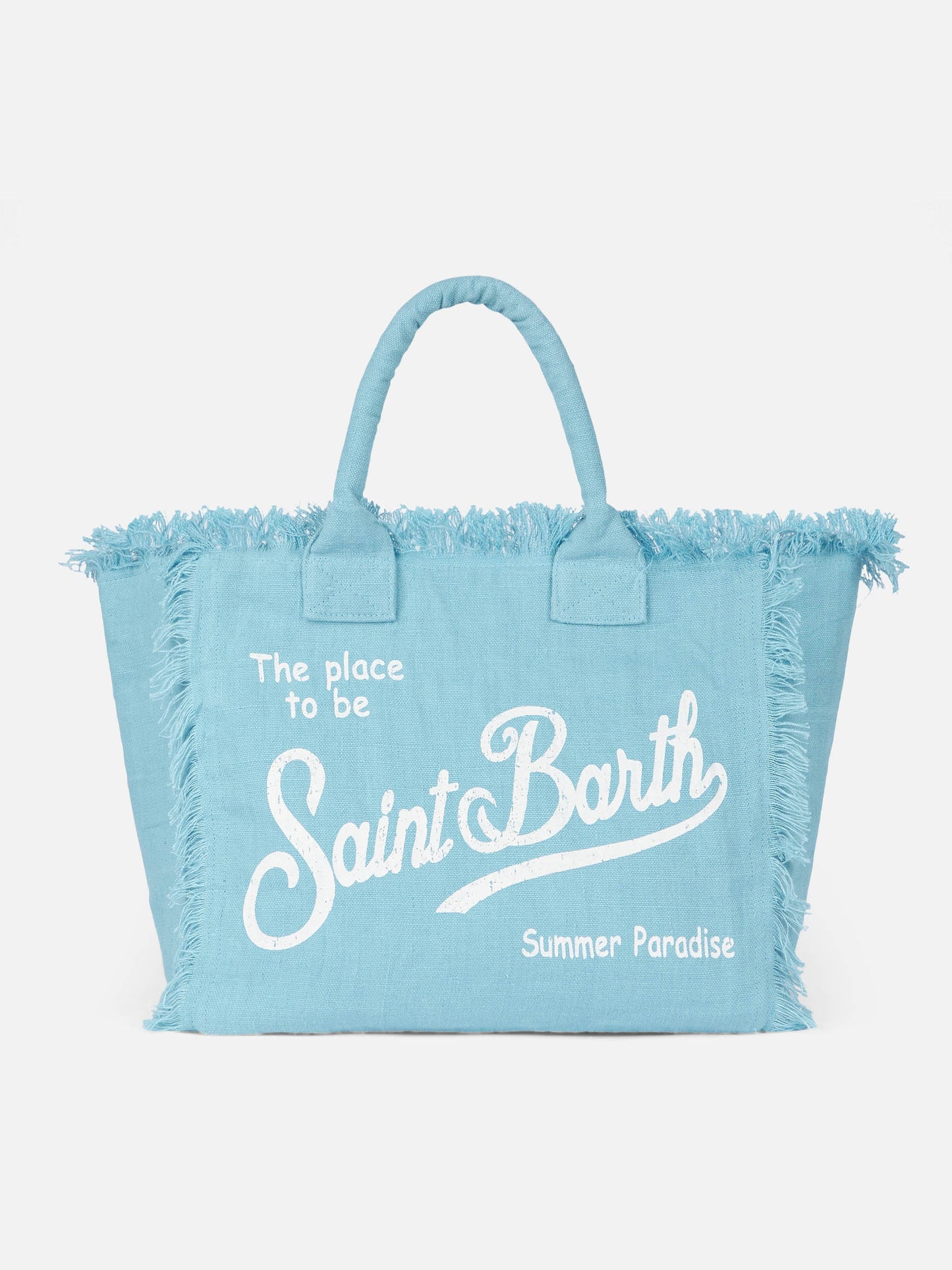 Vanity light blue linen shoulder bag - MC2 Saint Barth