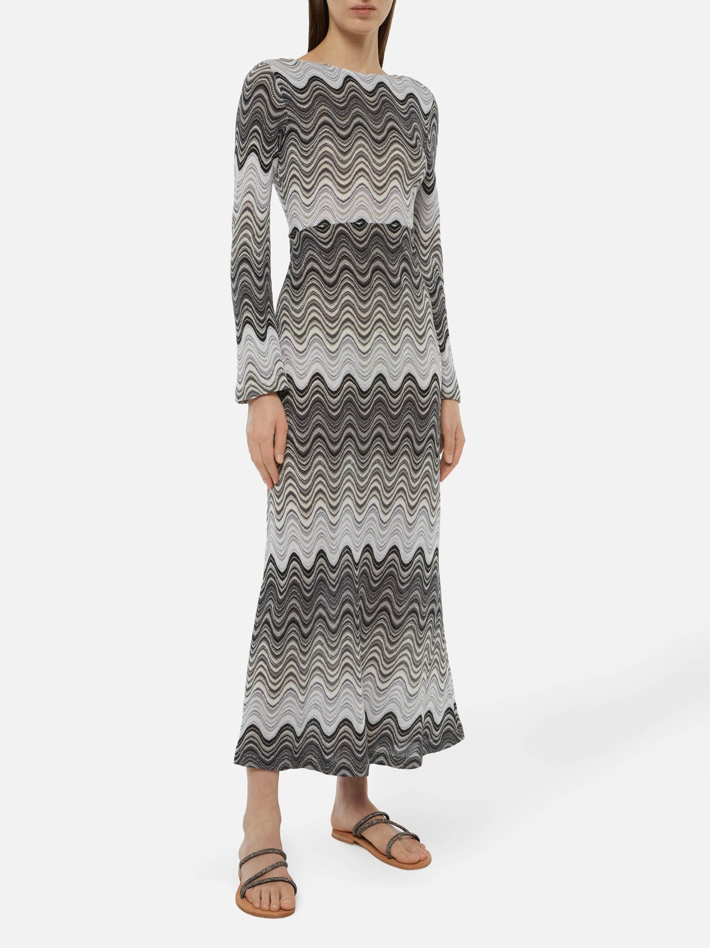 Venere raschel knit maxi dress