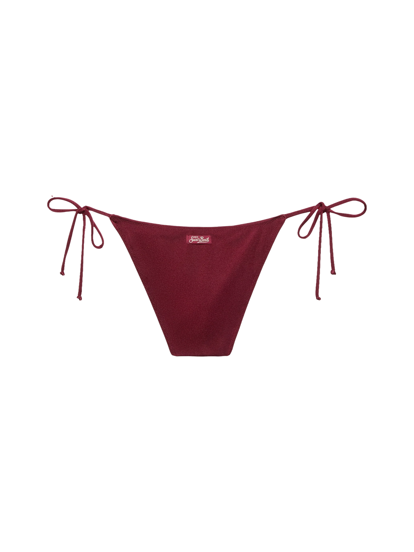 Virgo burgundy classic swim briefs with rhinestone embellishment