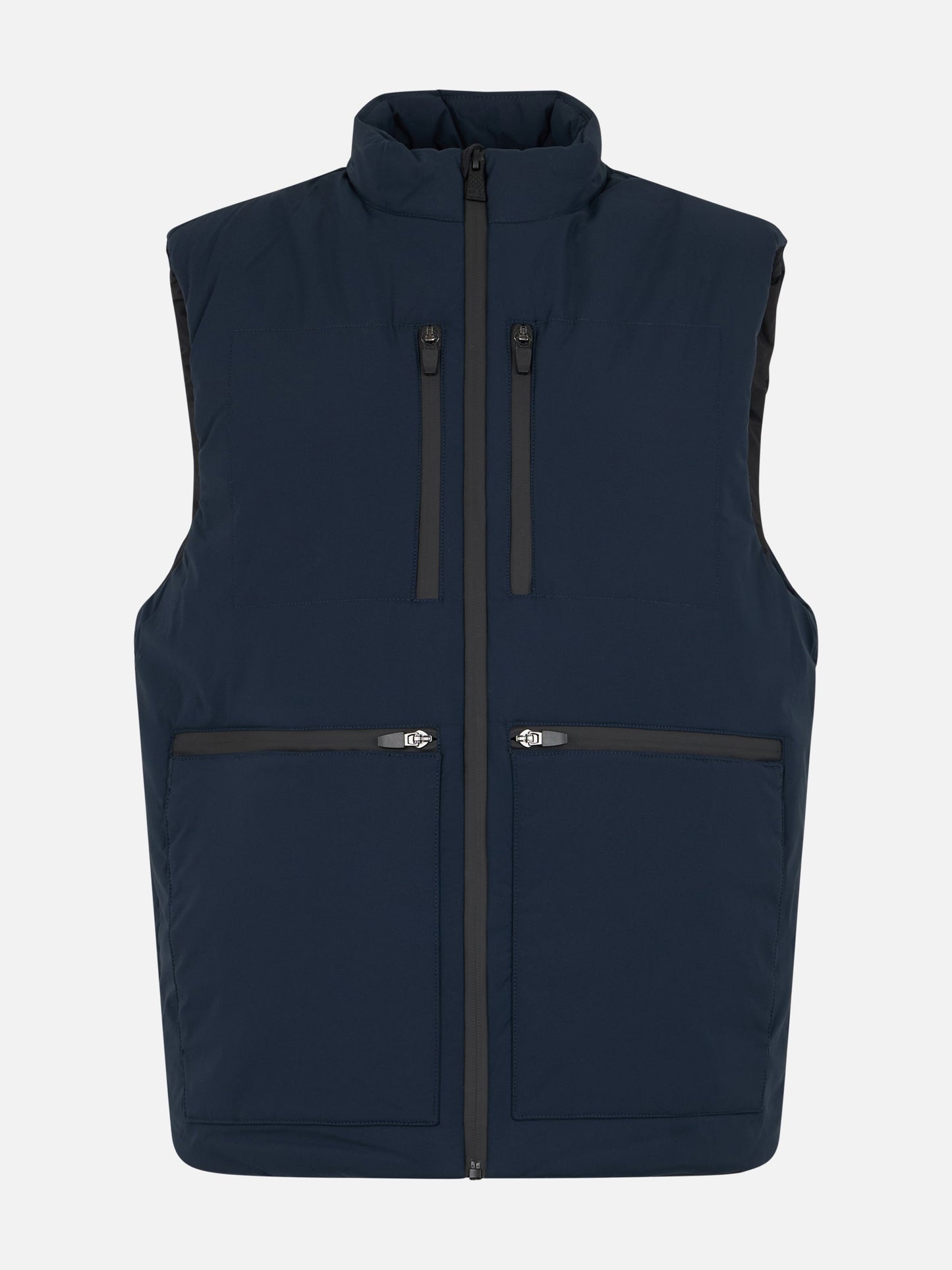Man navy blue stretch fabric padded vest Vonn
