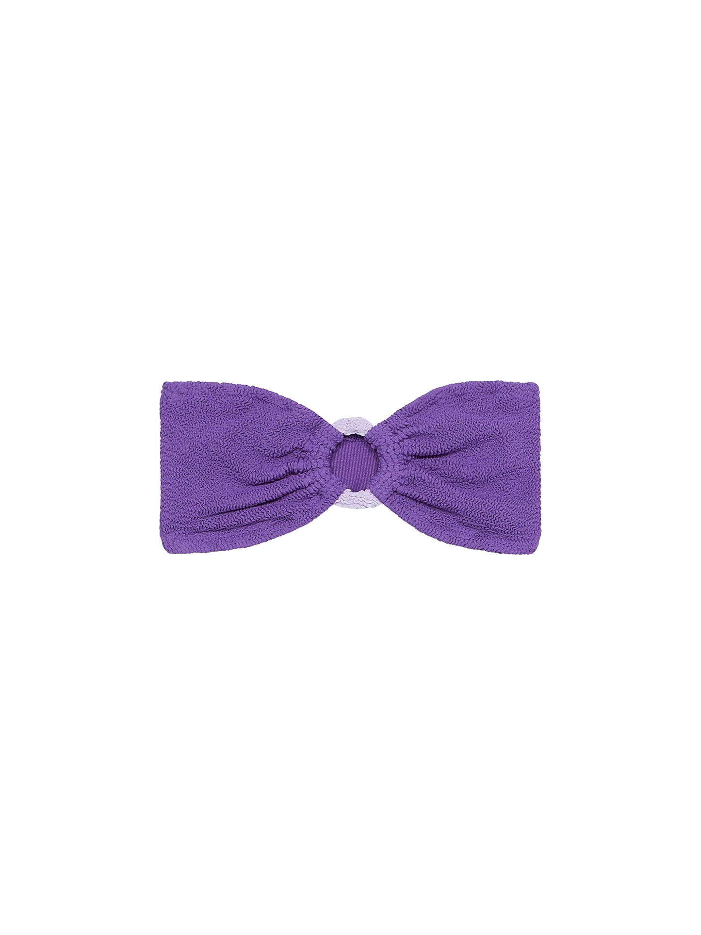 Woman purple crinkle bandeau top swimsuit Yulia