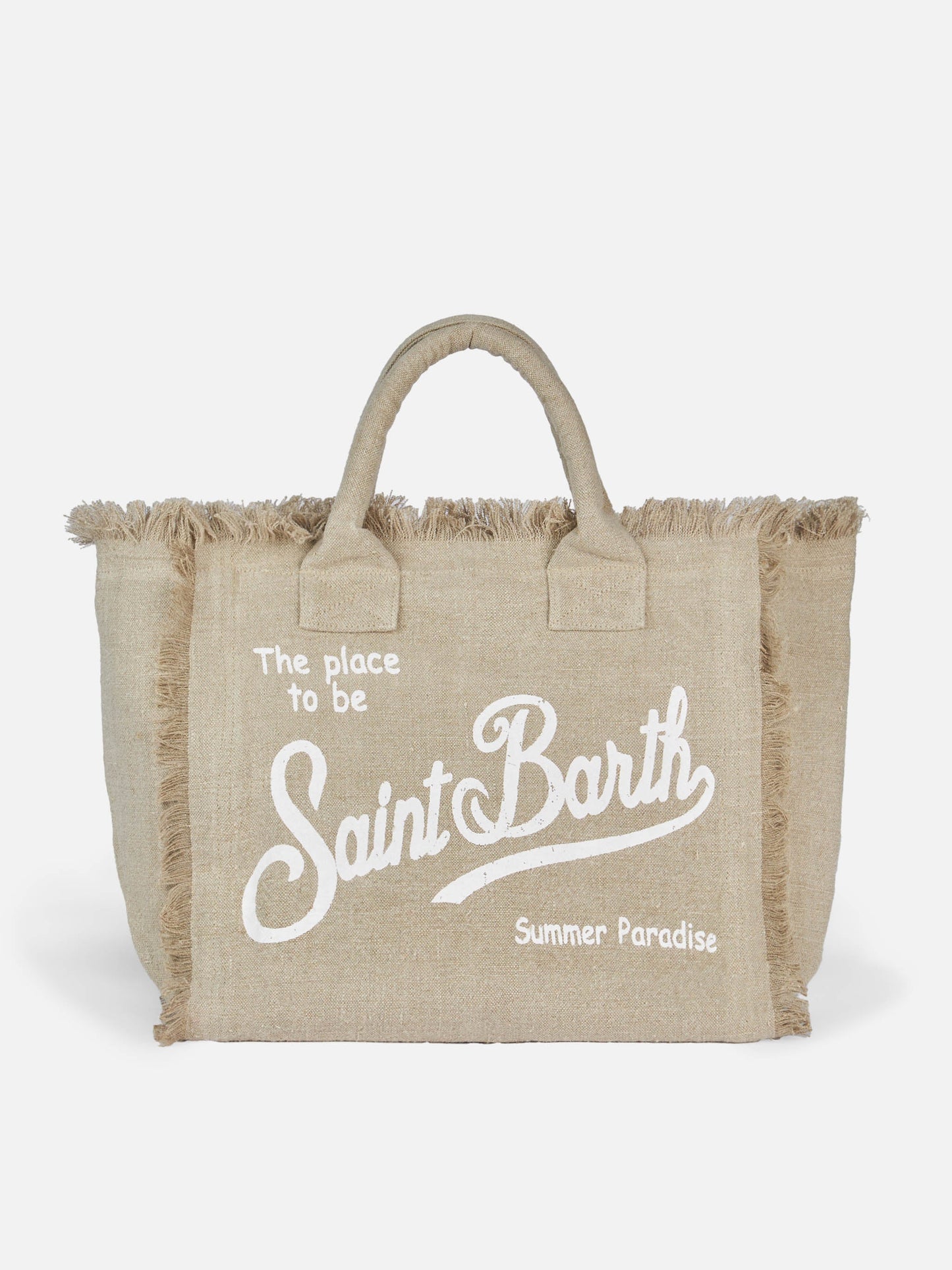 Vanity beige linen shoulder bag - MC2 Saint Barth