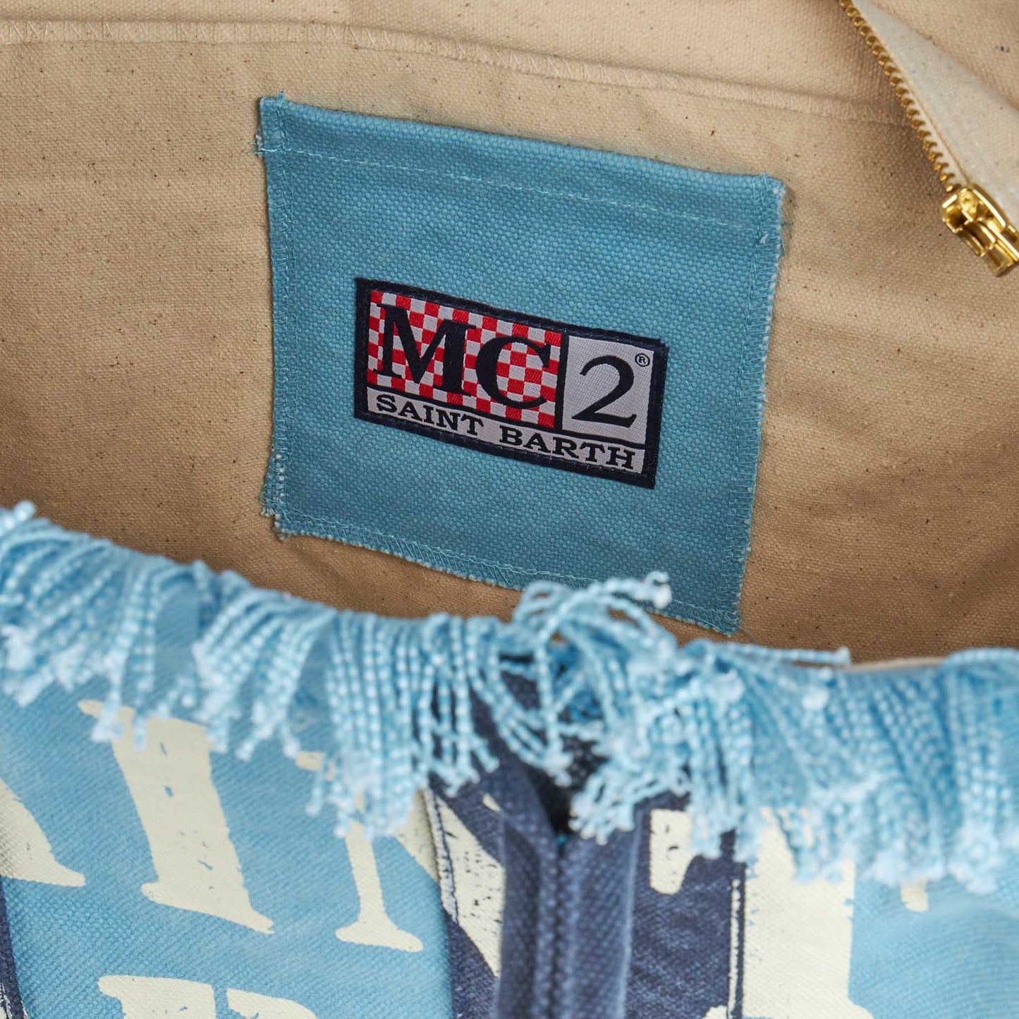 Vanity canvas shoulder bag with Saint Barth logo - MC2 Saint Barth