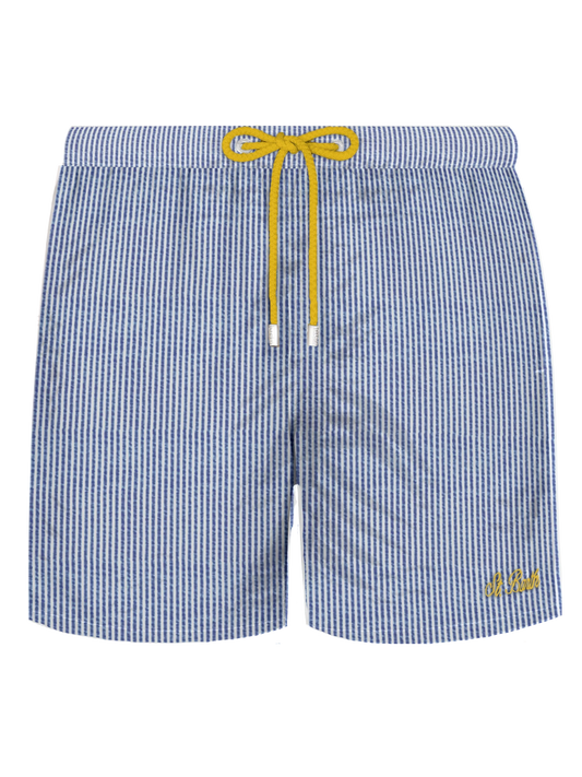 Seersucker bluette striped classic light swim shorts Patmos