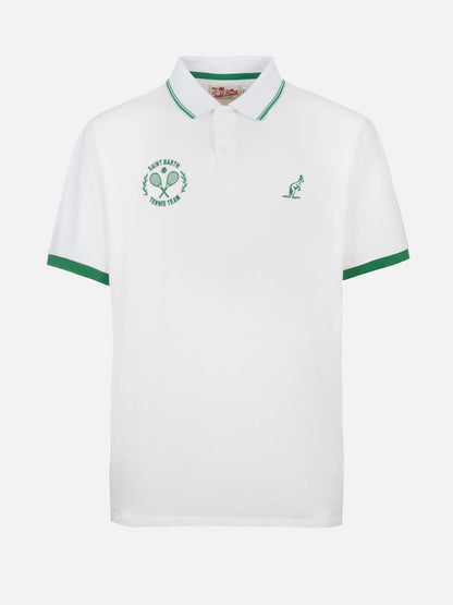 Man white cotton piquet polo shirt Beverly Hills | AUSTRALIAN BRAND SPECIAL EDITION