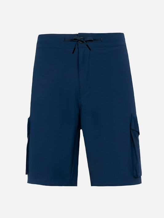 Navy blue technic fabric bermuda shorts Deck